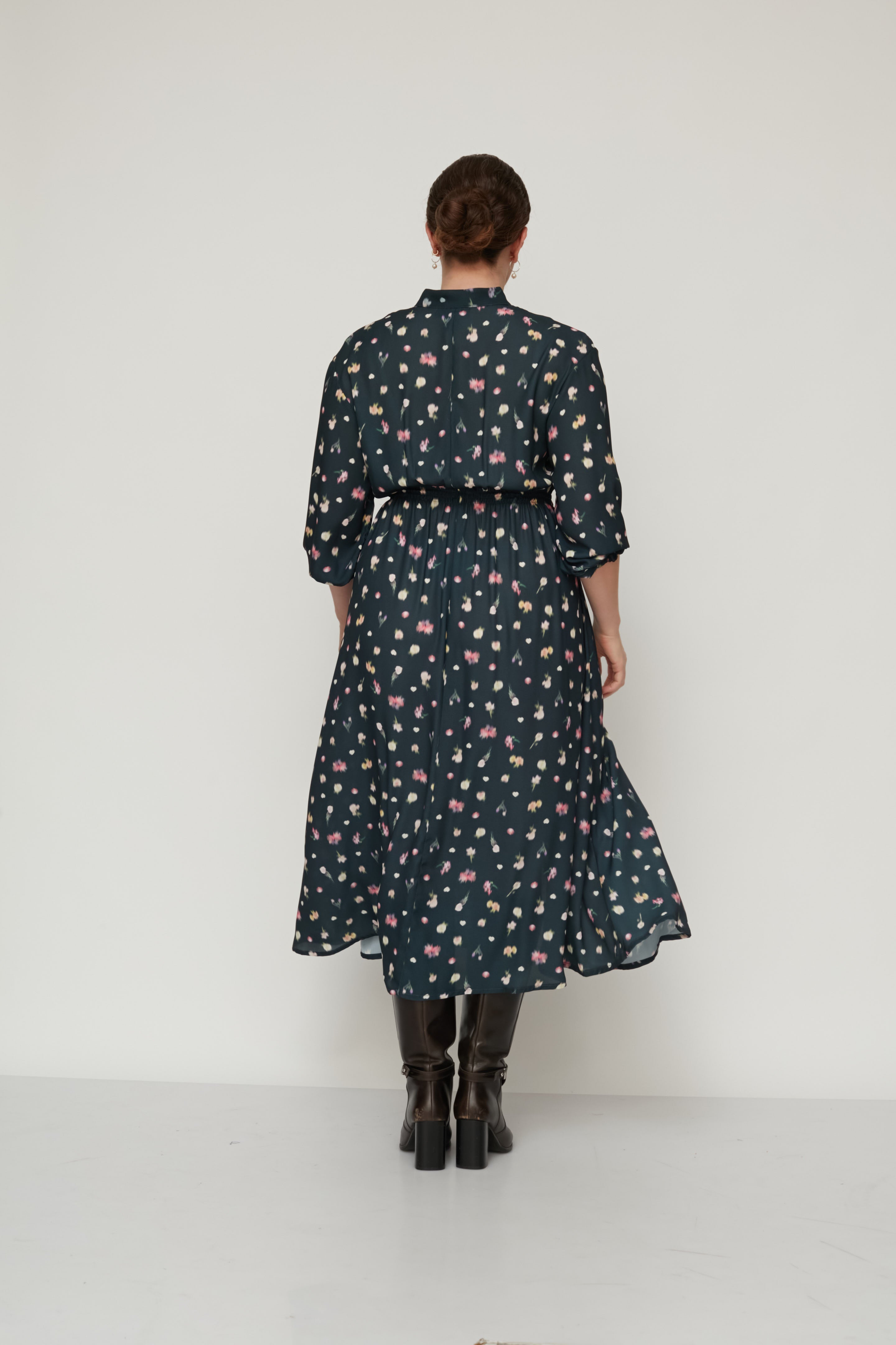 AURORA PRINTED DRESS BOTTLE GREEN