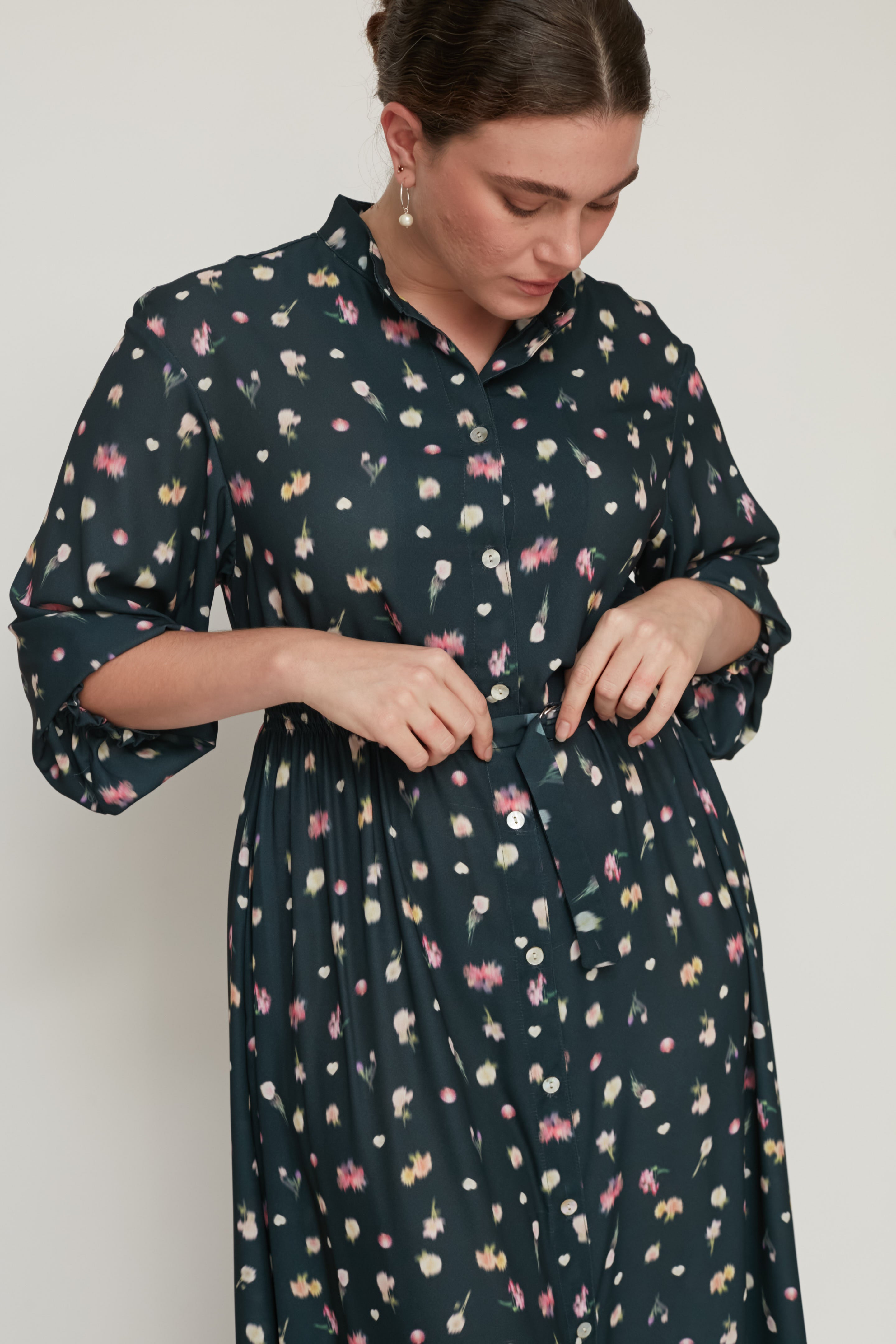 AURORA PRINTED DRESS BOTTLE GREEN