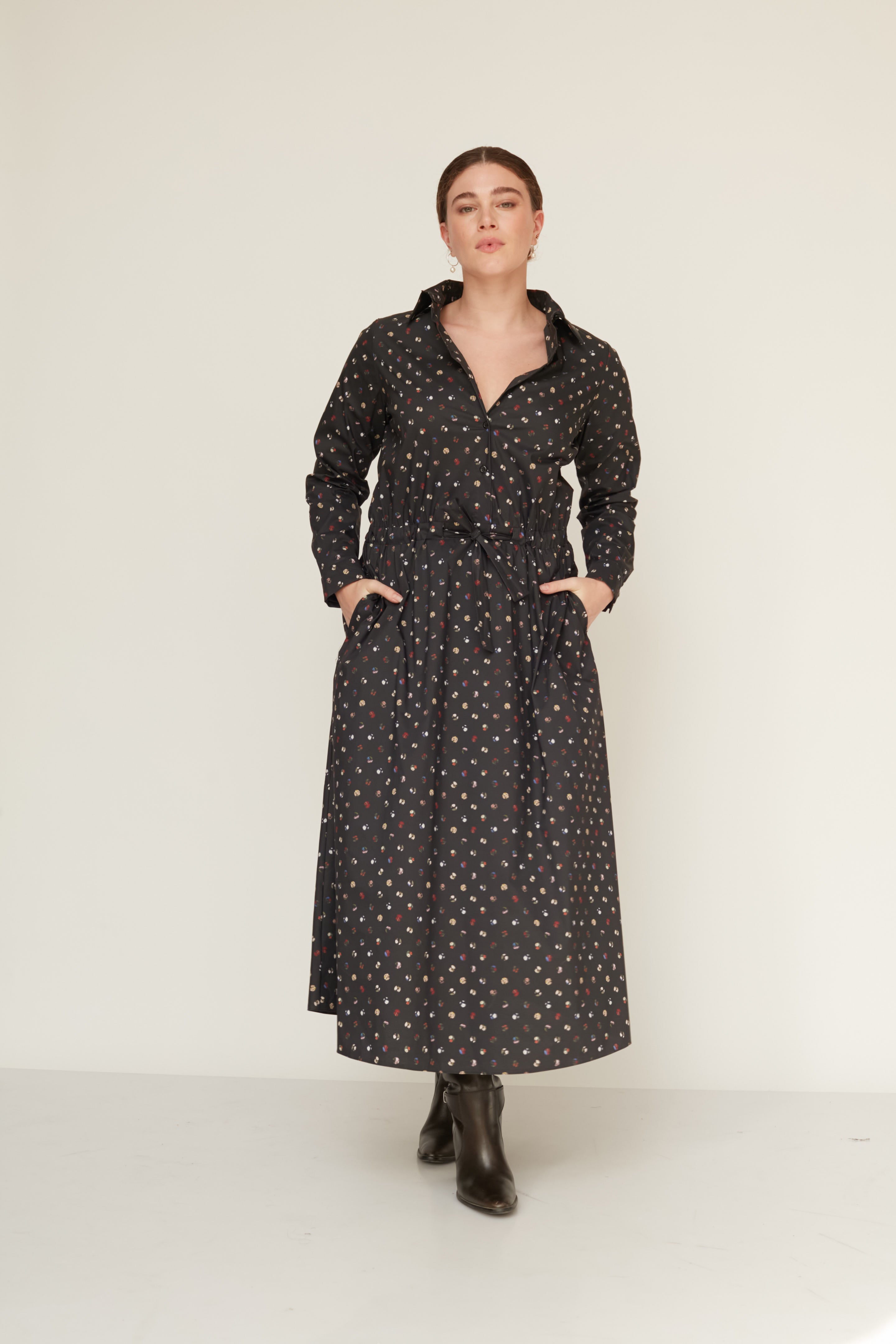 JENNY PRINTED DRESS GREY