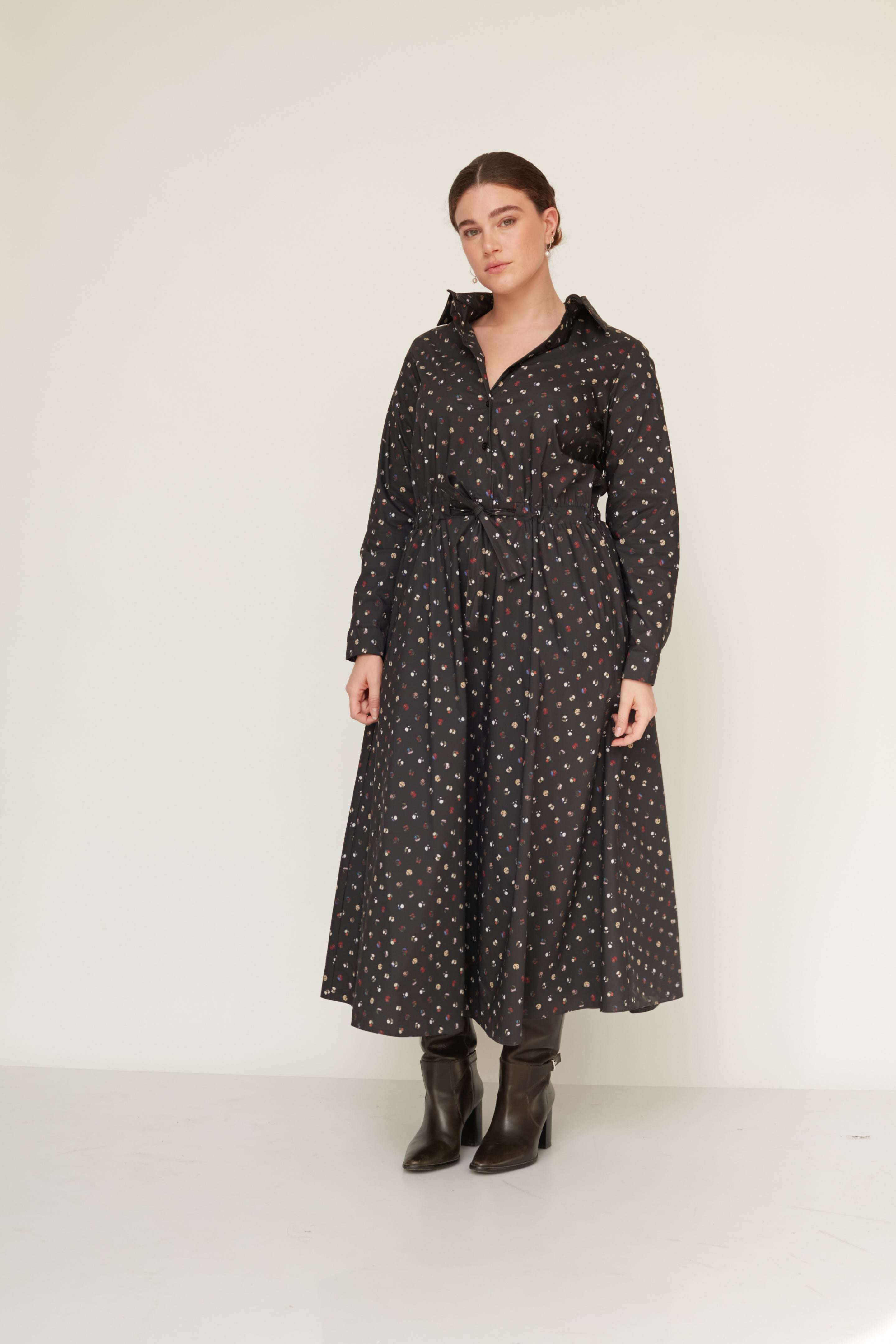 JENNY PRINTED DRESS GREY