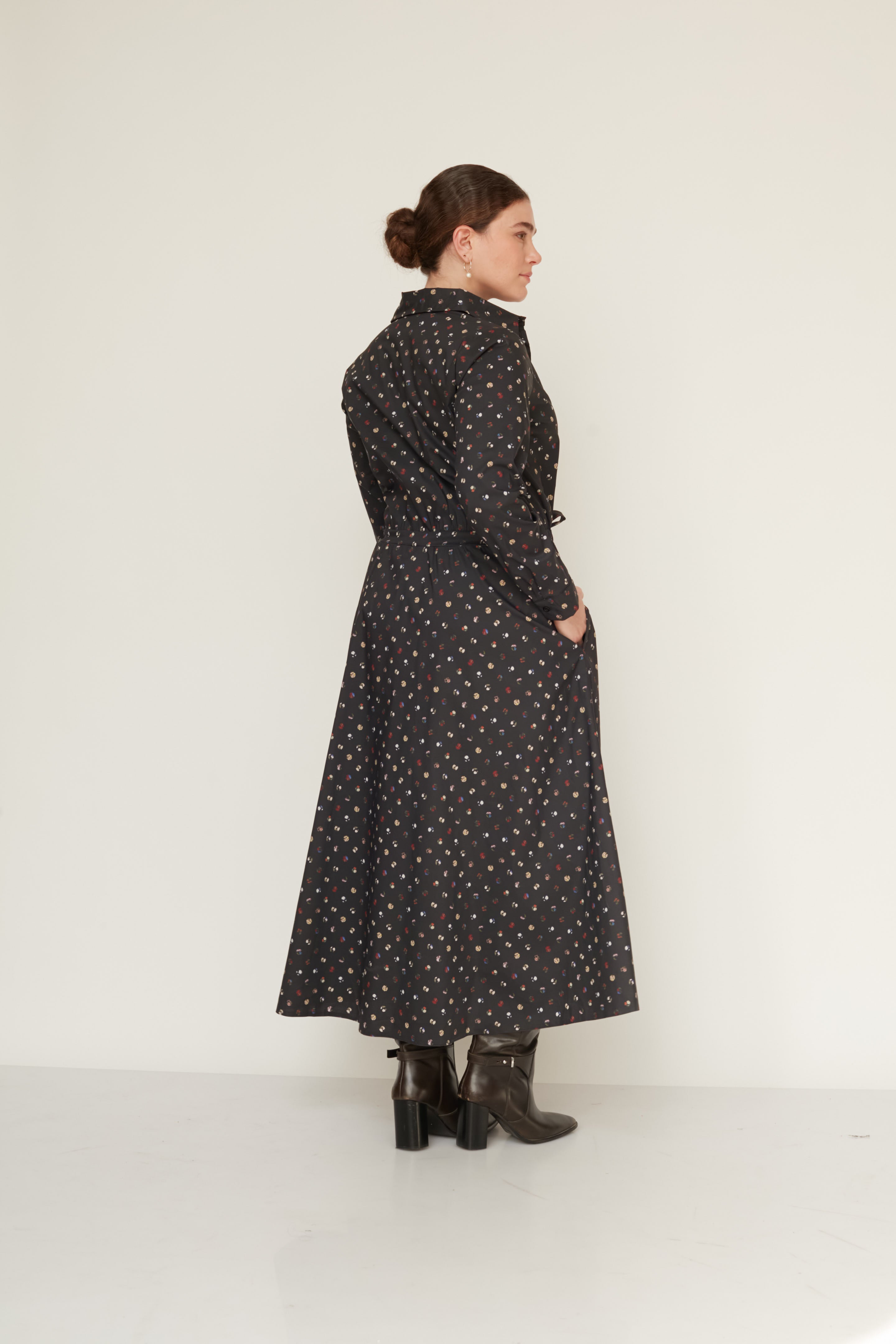 JENNY PRINTED DRESS GREY