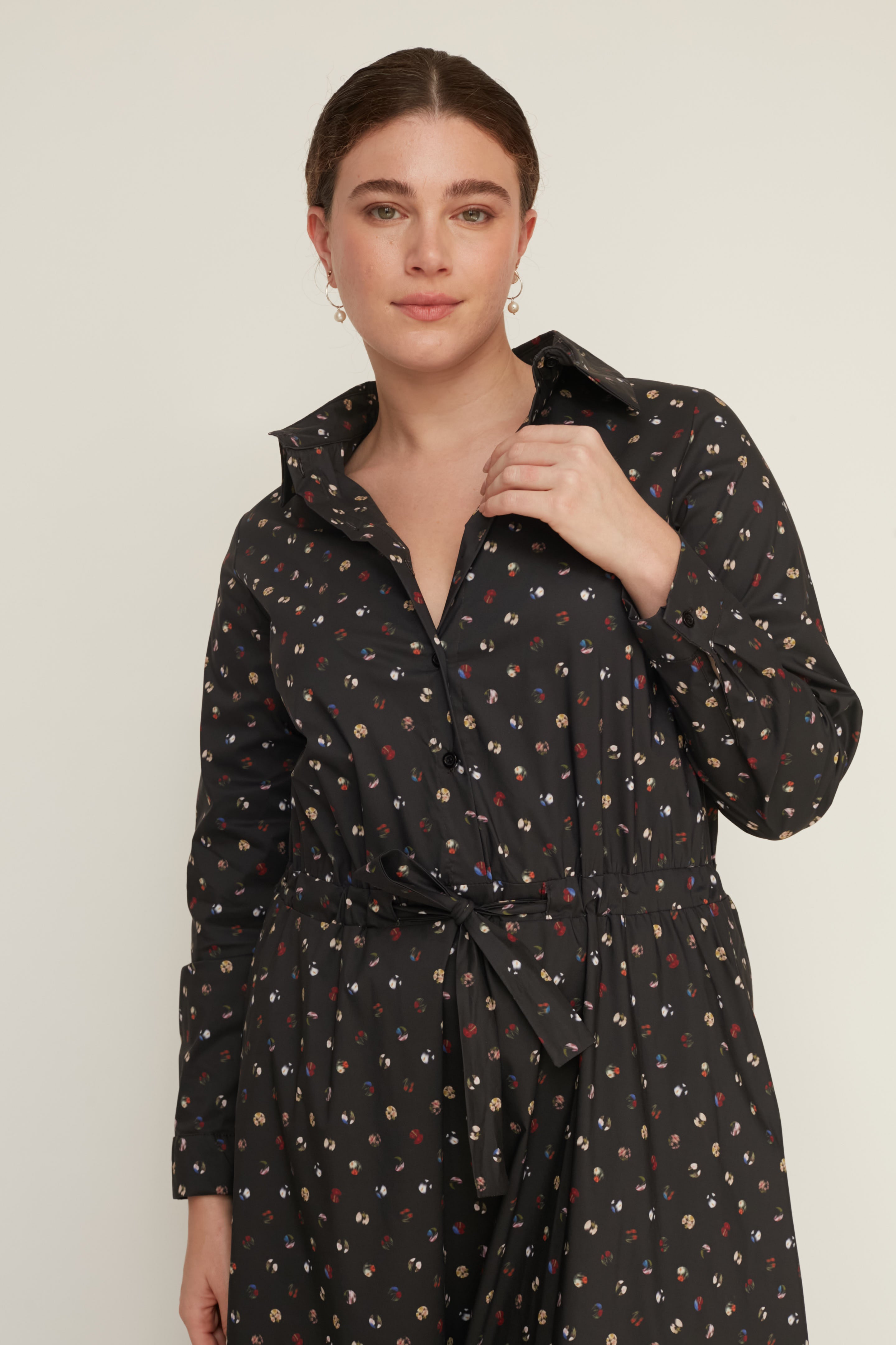 JENNY PRINTED DRESS GREY