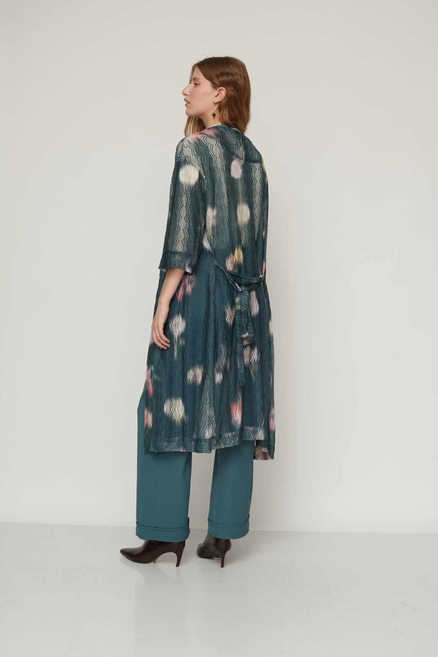 ECHOS LACE KIMONO BOTTLE GREEN