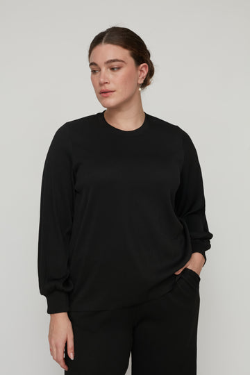 DEAR PLEATED TOP BLACK