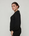 DEAR PLEATED TOP BLACK