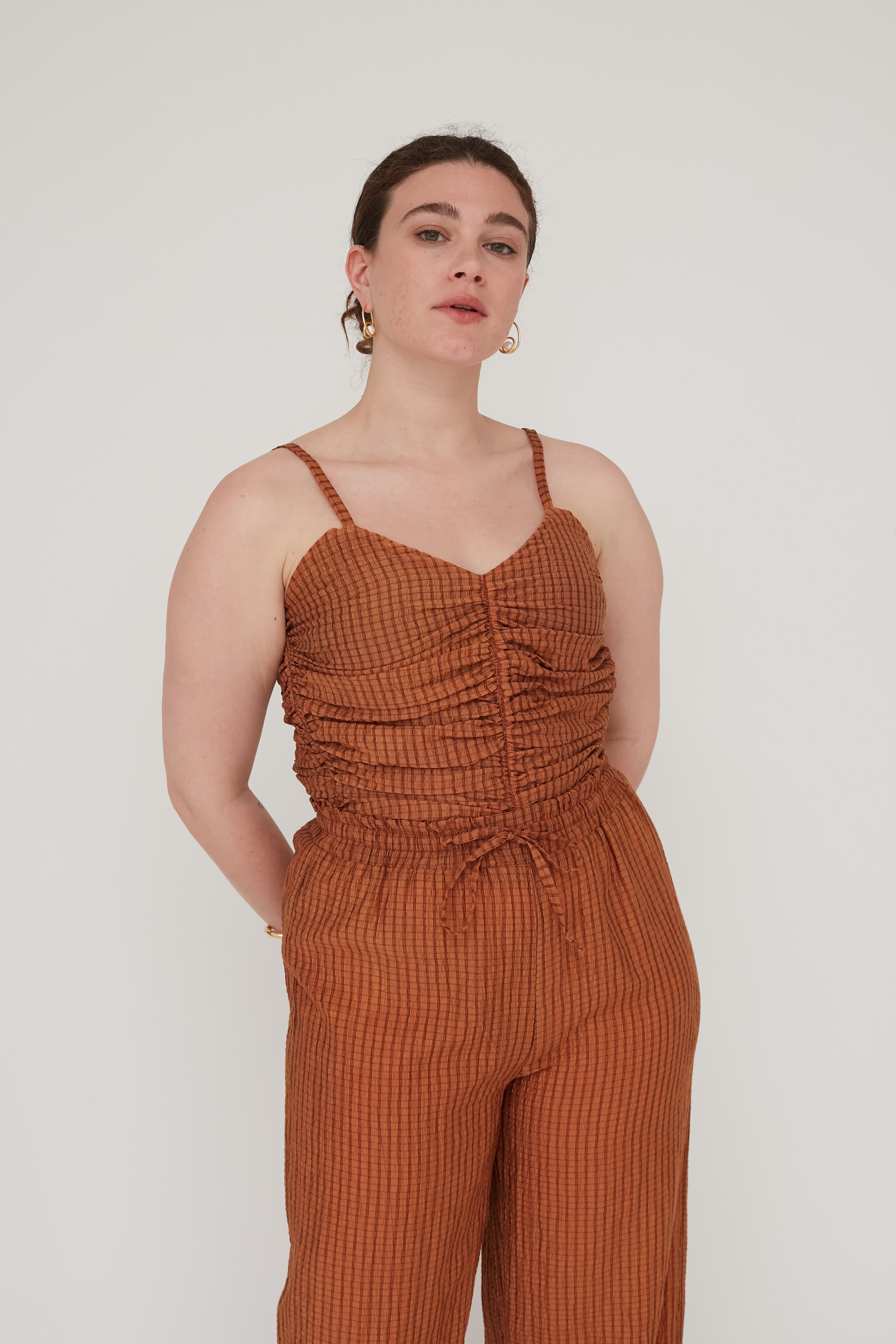 ILLUSION CORSET TOP BRICK