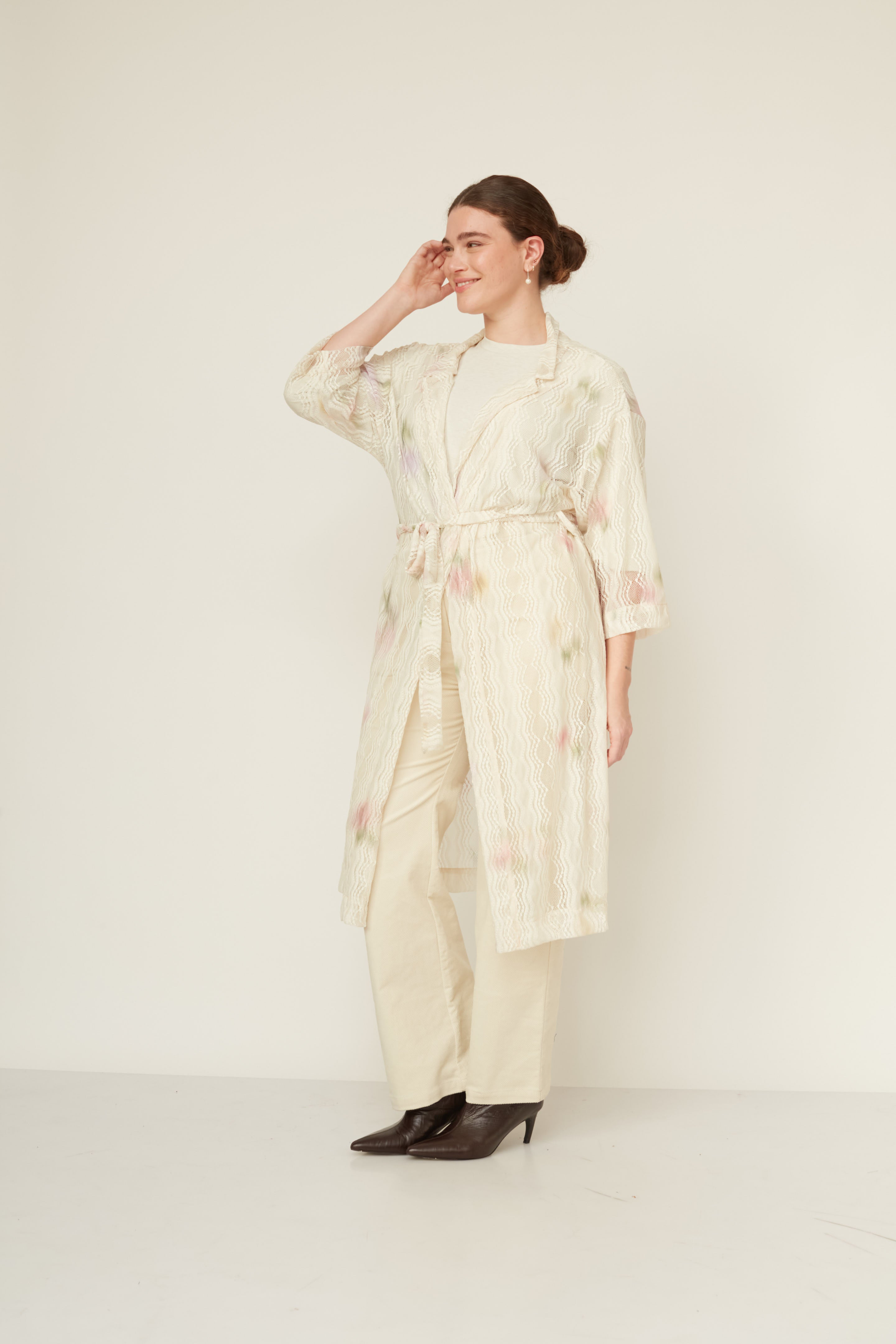 ECHOS LACE KIMONO VANILLA