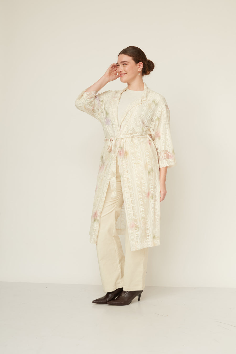 ECHOS LACE KIMONO VANILLA