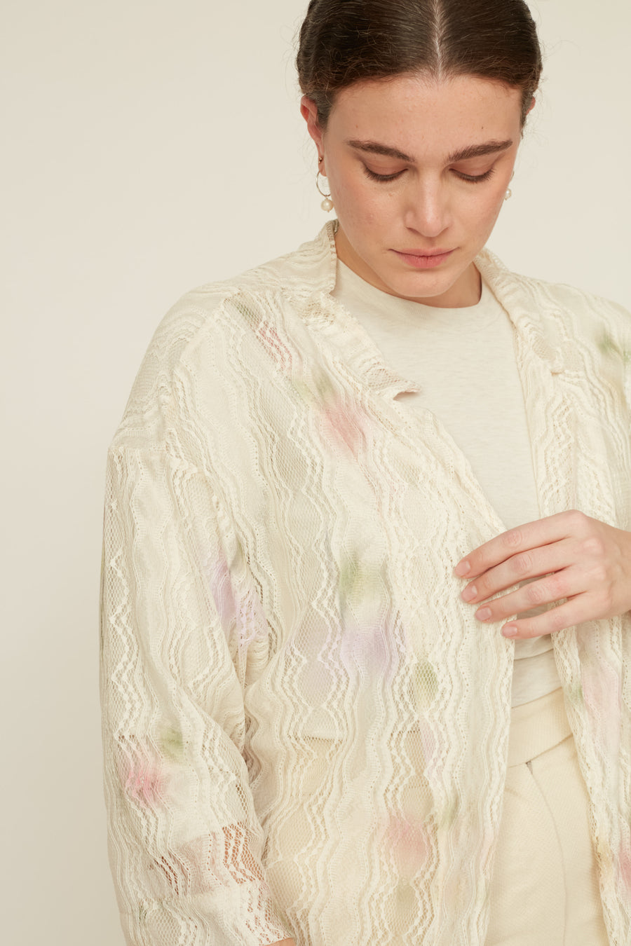 ECHOS LACE KIMONO VANILLA