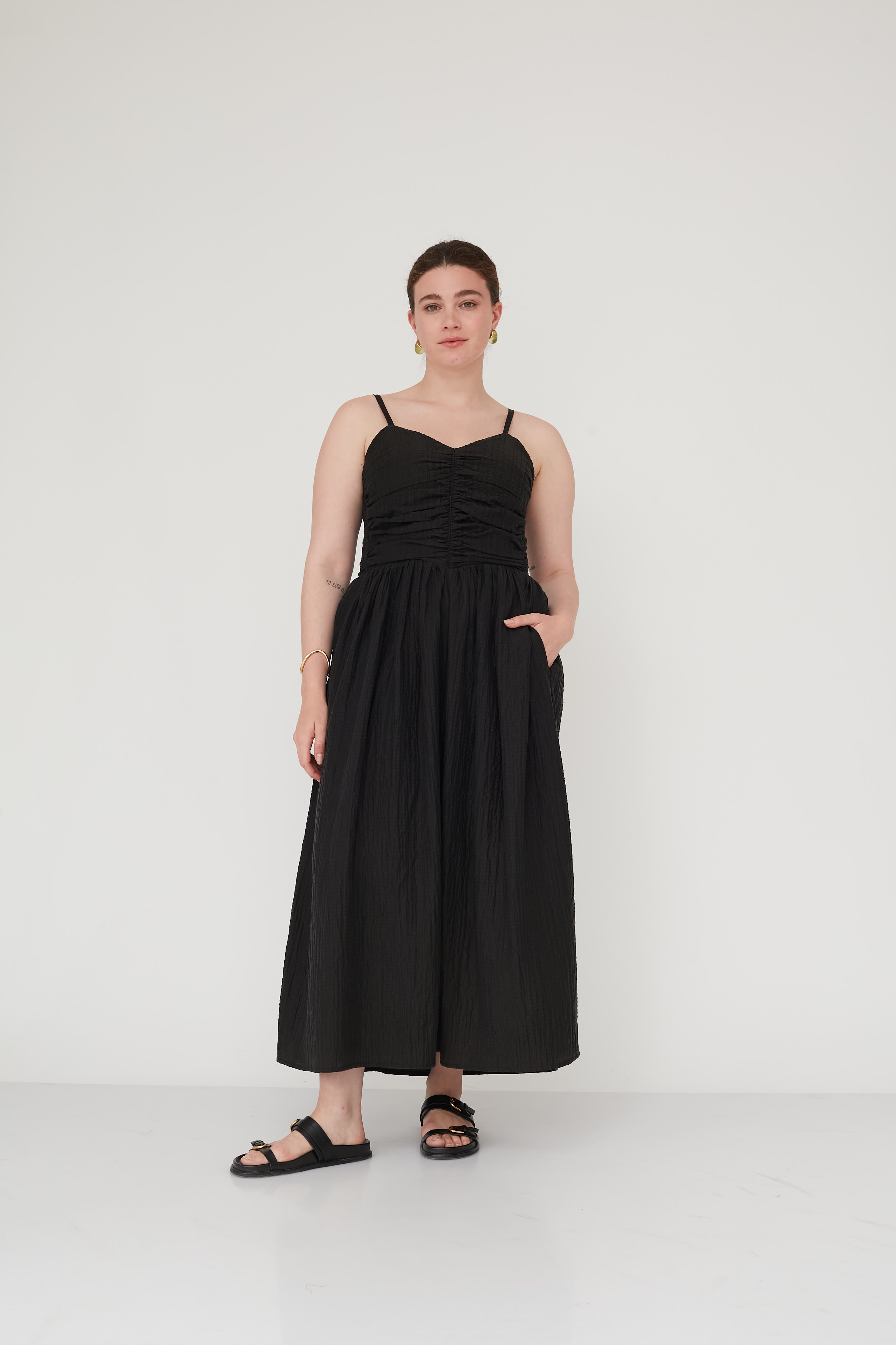 ILLUSION CORSET DRESS BLACK