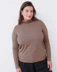 PAST STRIPE TOP CAMEL