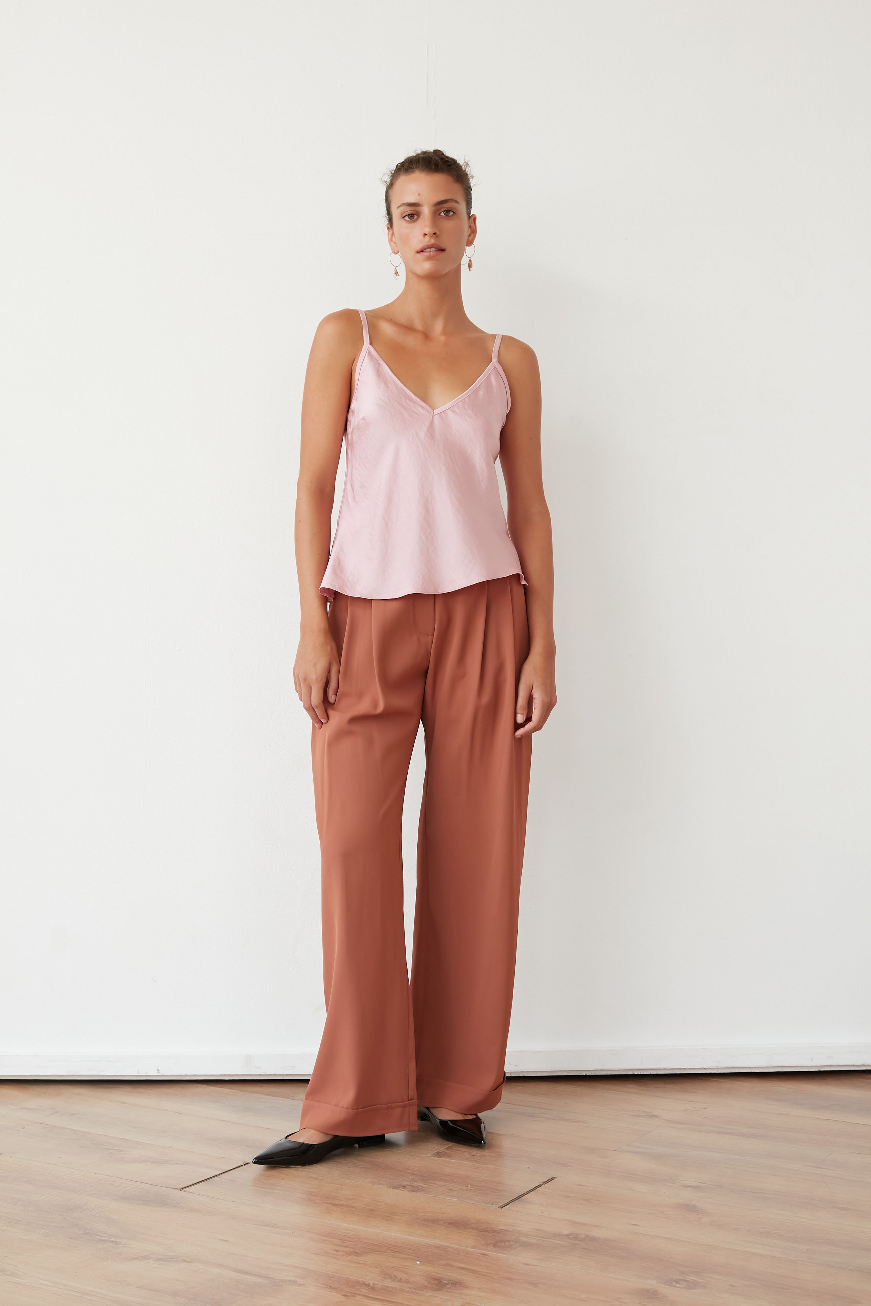 WENDY SLIP SATIN TOP PINK