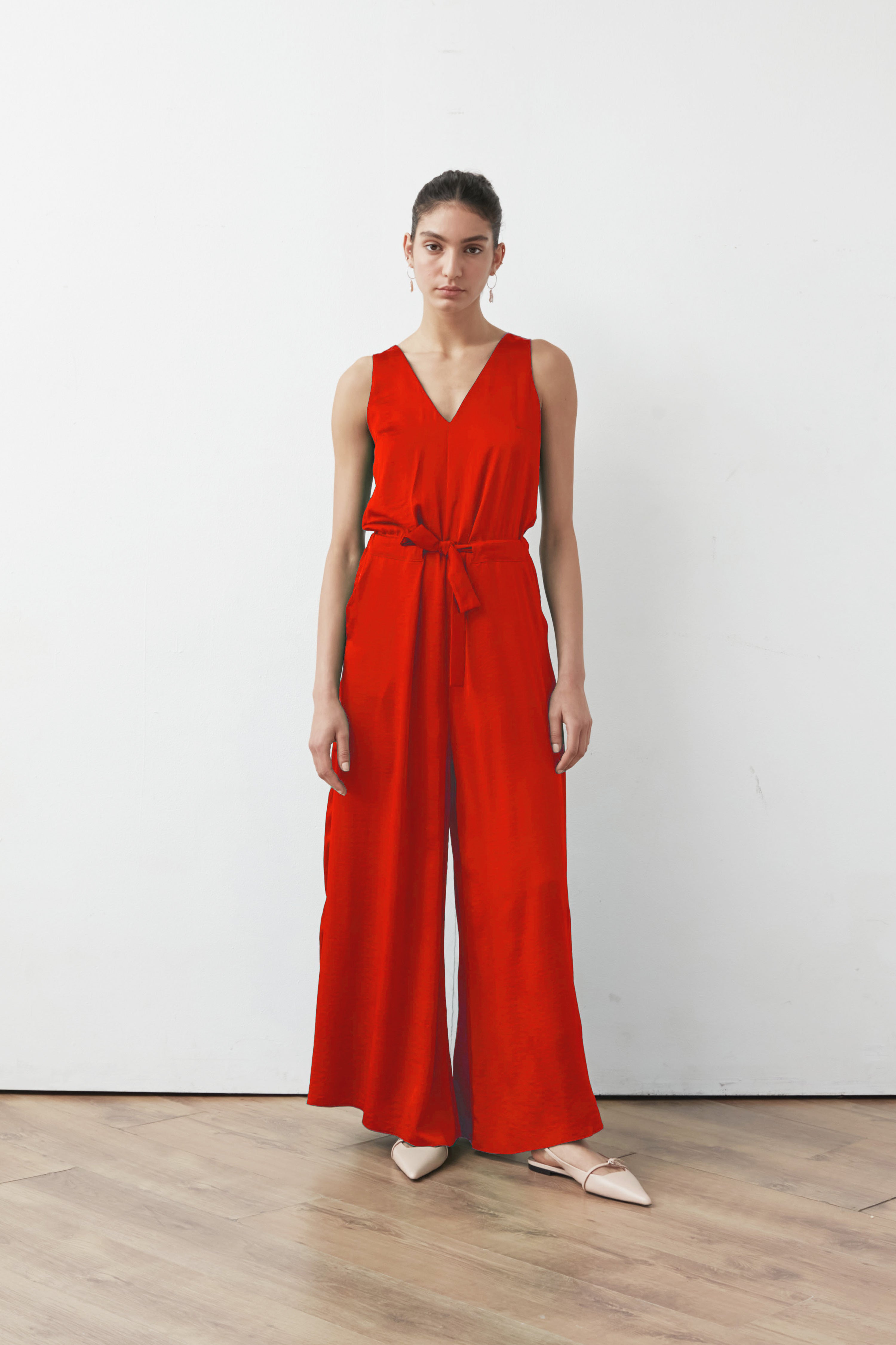 ALTO JUMPSUIT SATIN RED