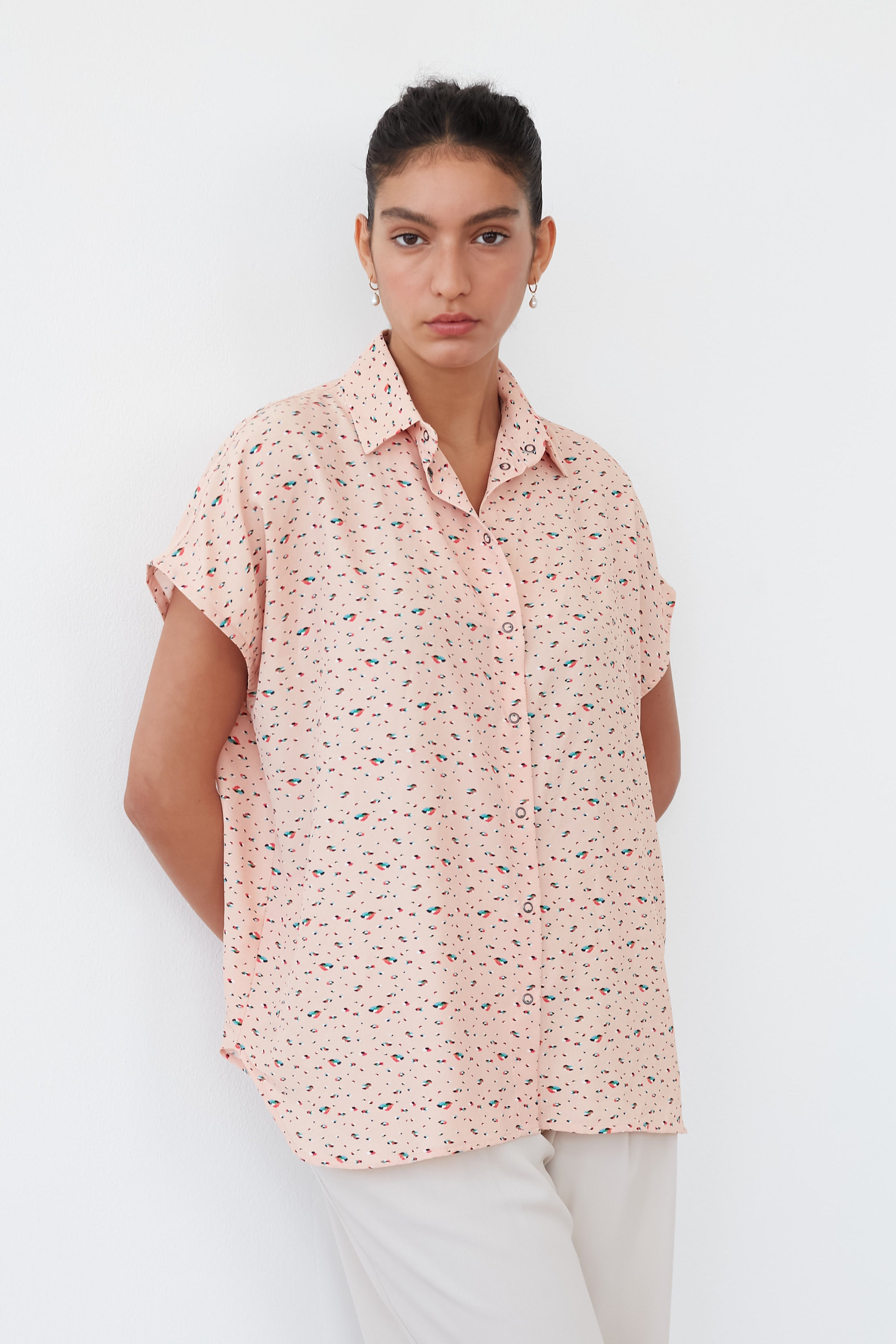EL NIA PRINTED TOP PEACH