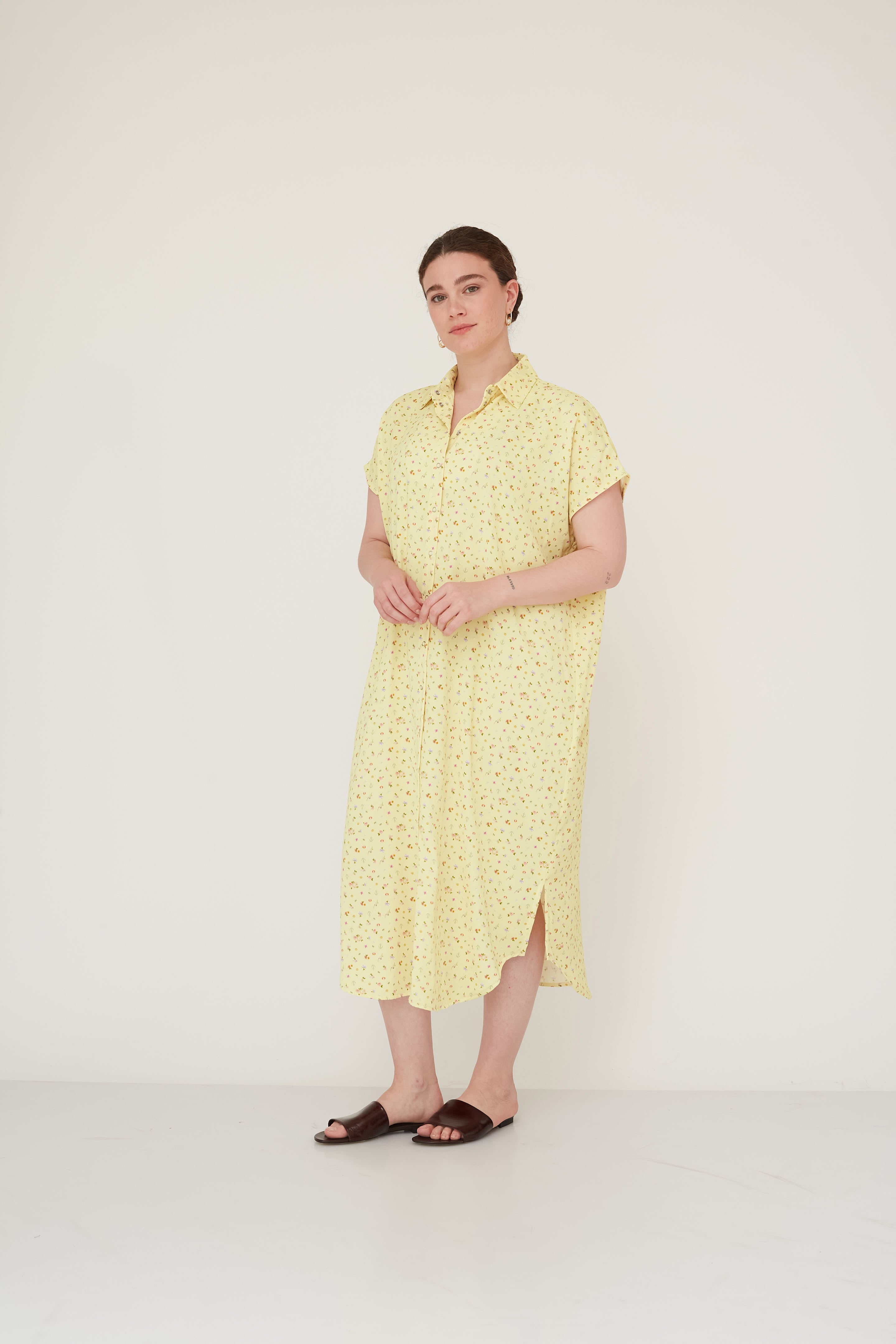 SURREAL SQ DRESS YELLOW