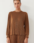 HUK PLEATED TOP BROWN