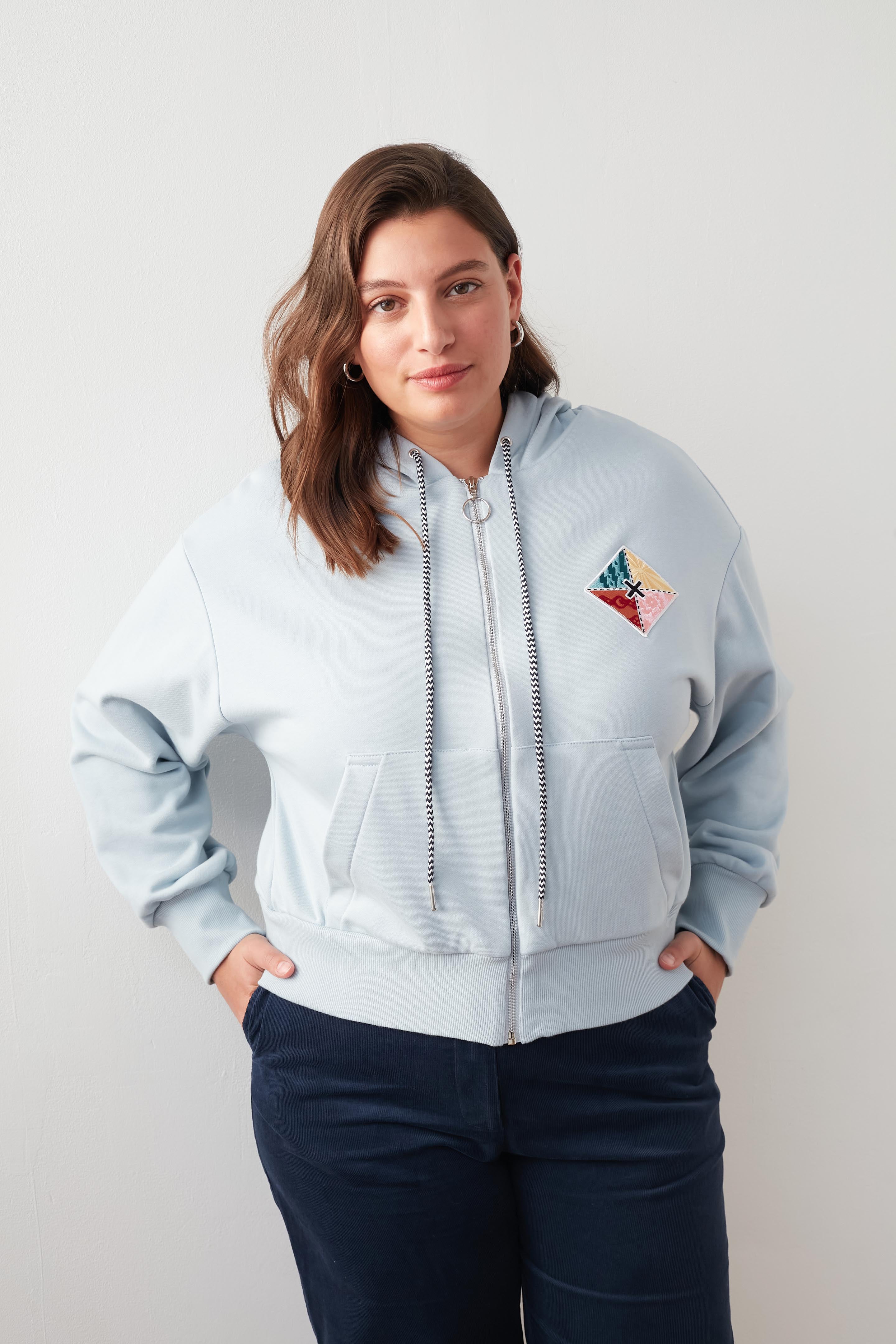 DESTINY PATCHED HOODIE LIGHT BLUE