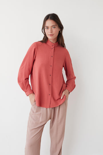 CLAUDINE BLOUSE CORAL