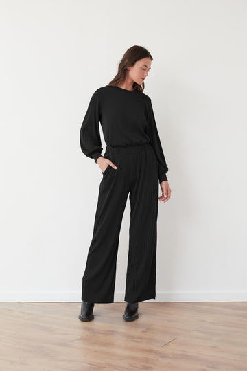 SPEED PLEATED PANTS BLACK