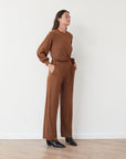 SPEED PLEATED PANTS BROWN