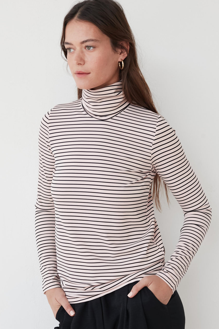 PAST STRIPE TOP PINK