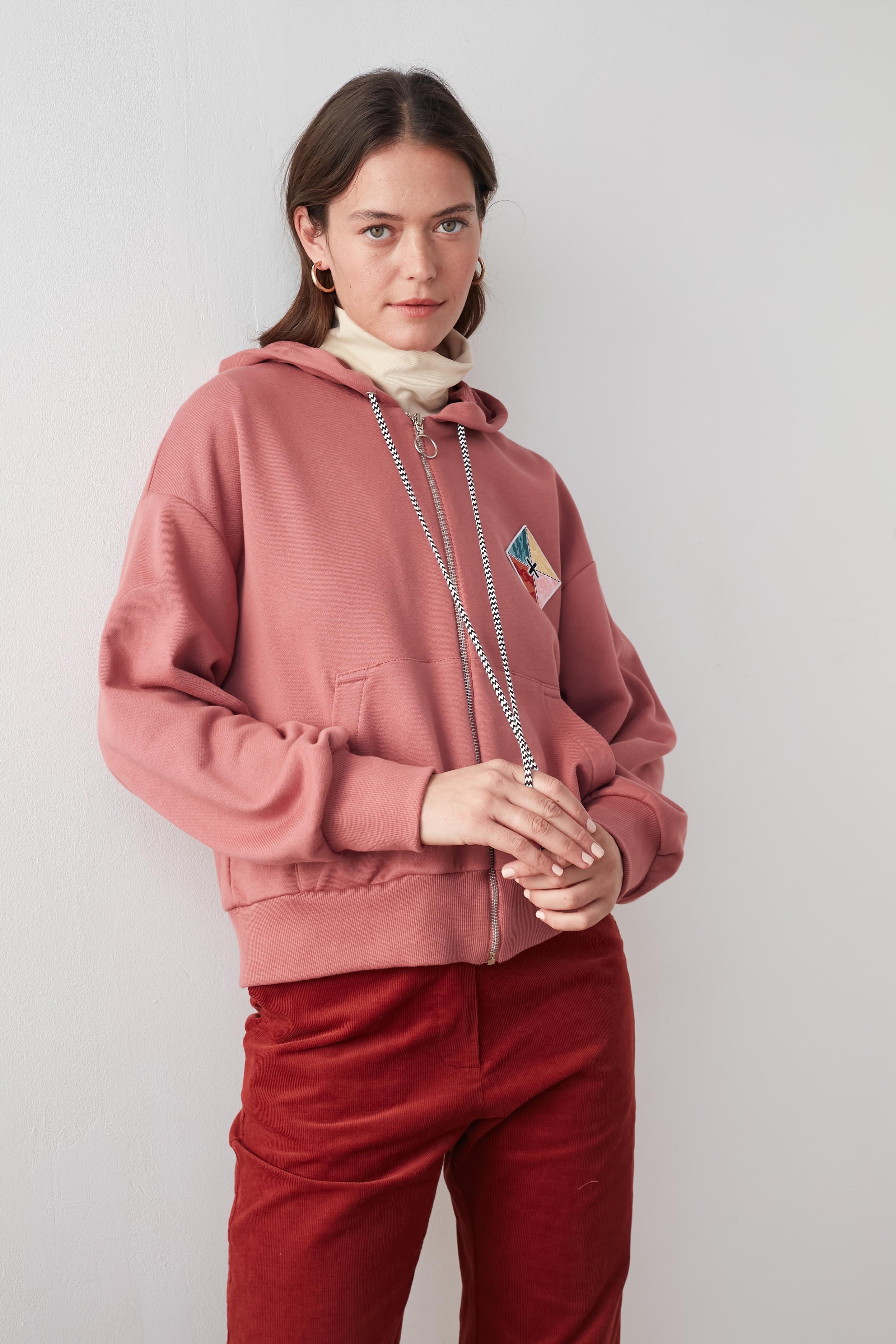 DESTINY PATCHED HOODIE PINK
