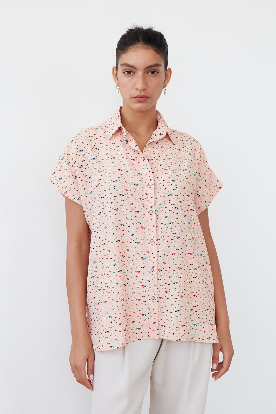 EL NIA PRINTED TOP PEACH