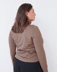 PAST STRIPE TOP CAMEL