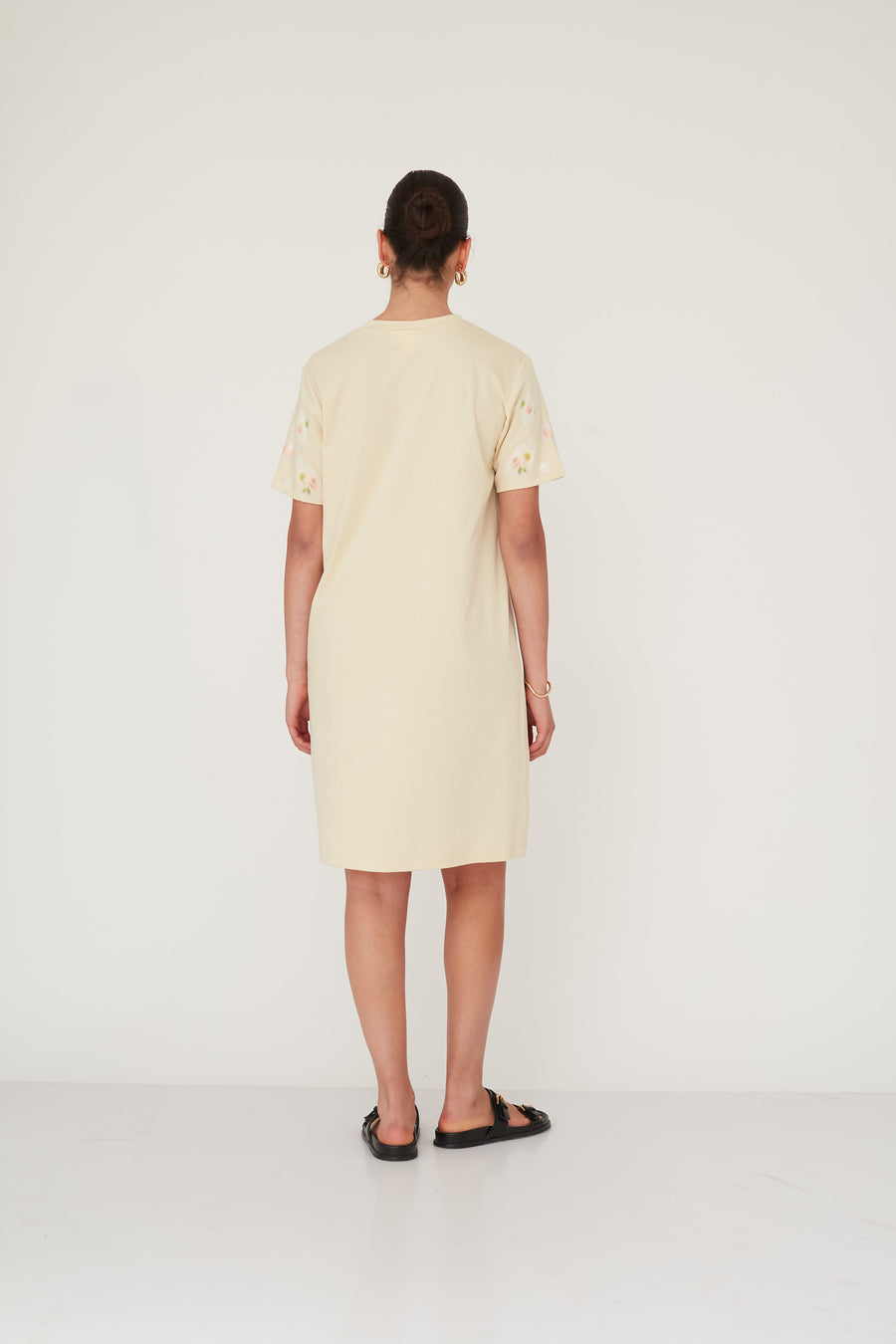 BLURRY T TOP DRESS VANILLA