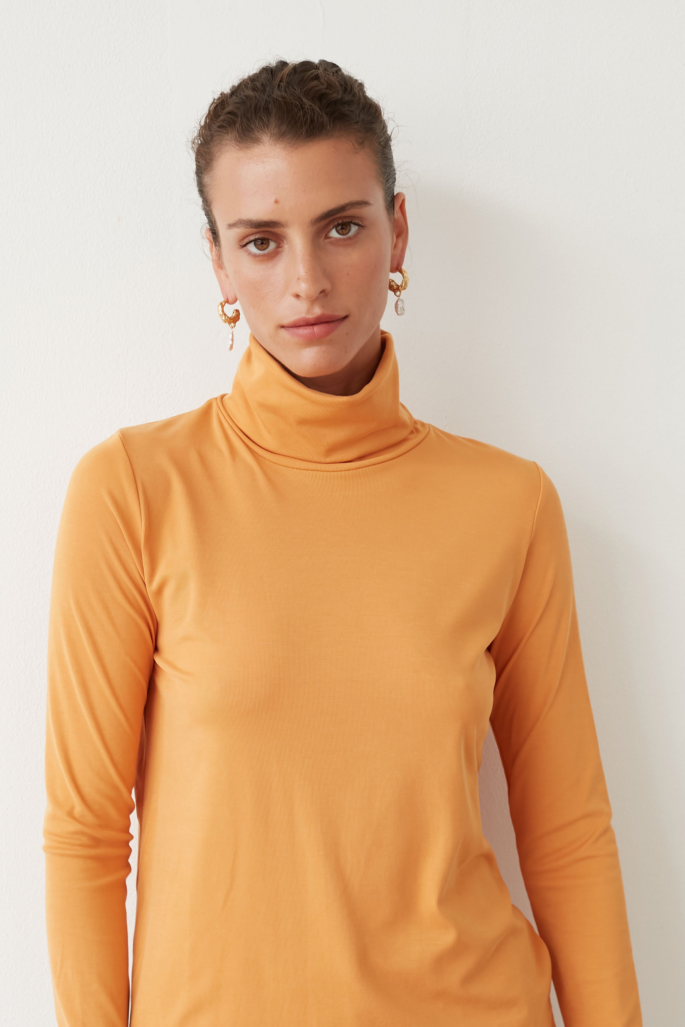 CAP TURTLENECK TOP MUSTARD