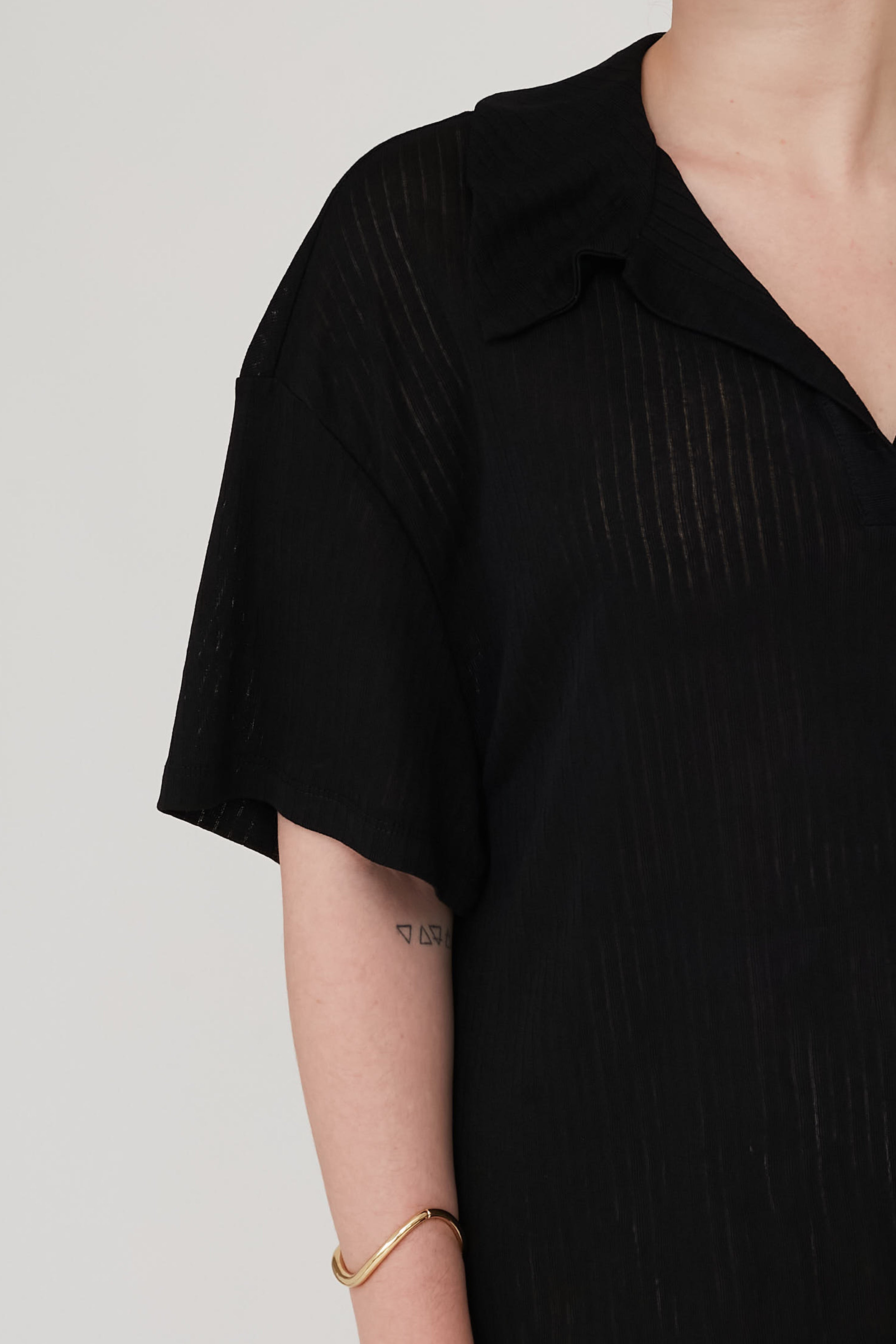SENSE POLO TOP BLACK