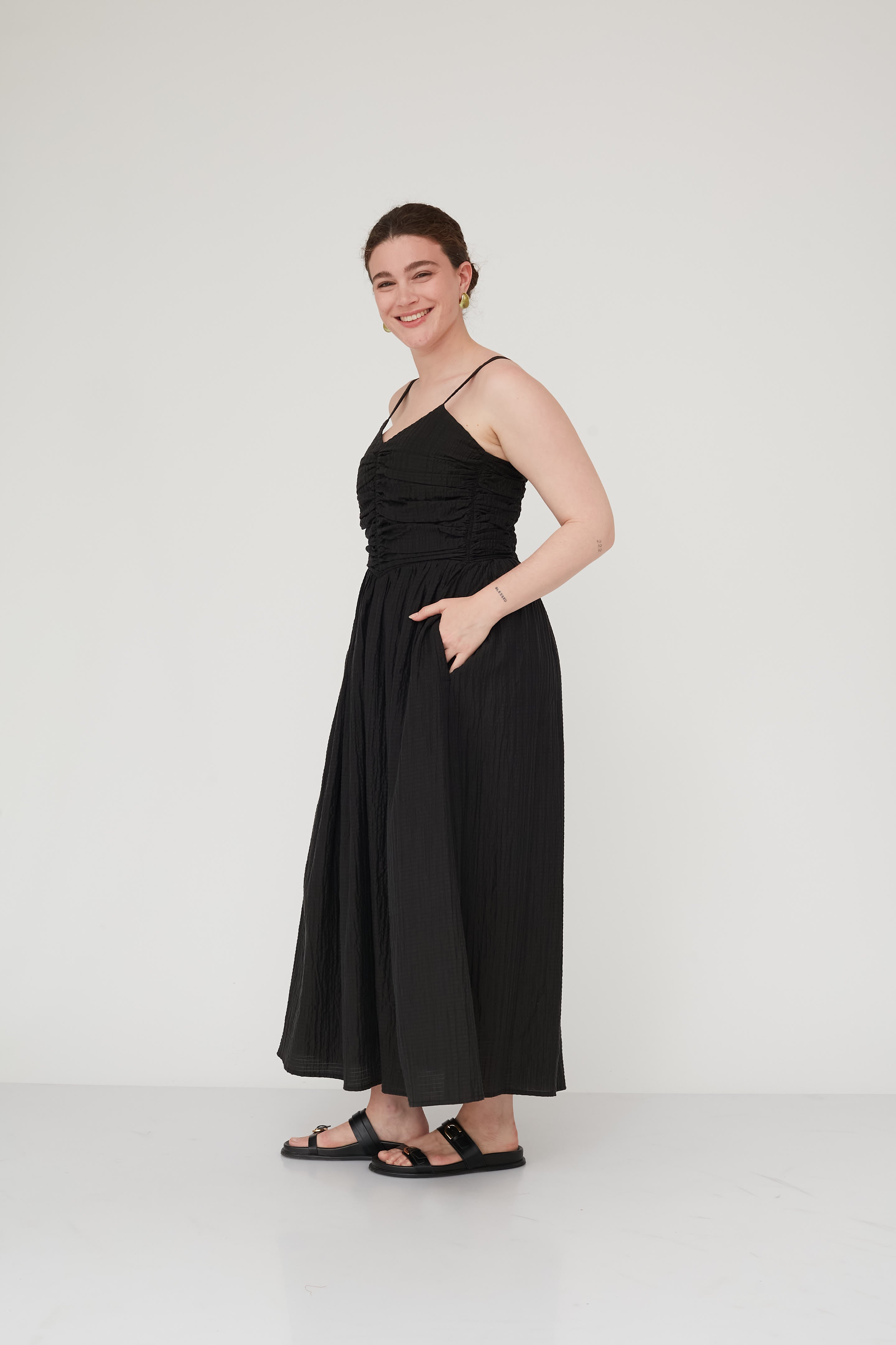 ILLUSION CORSET DRESS BLACK