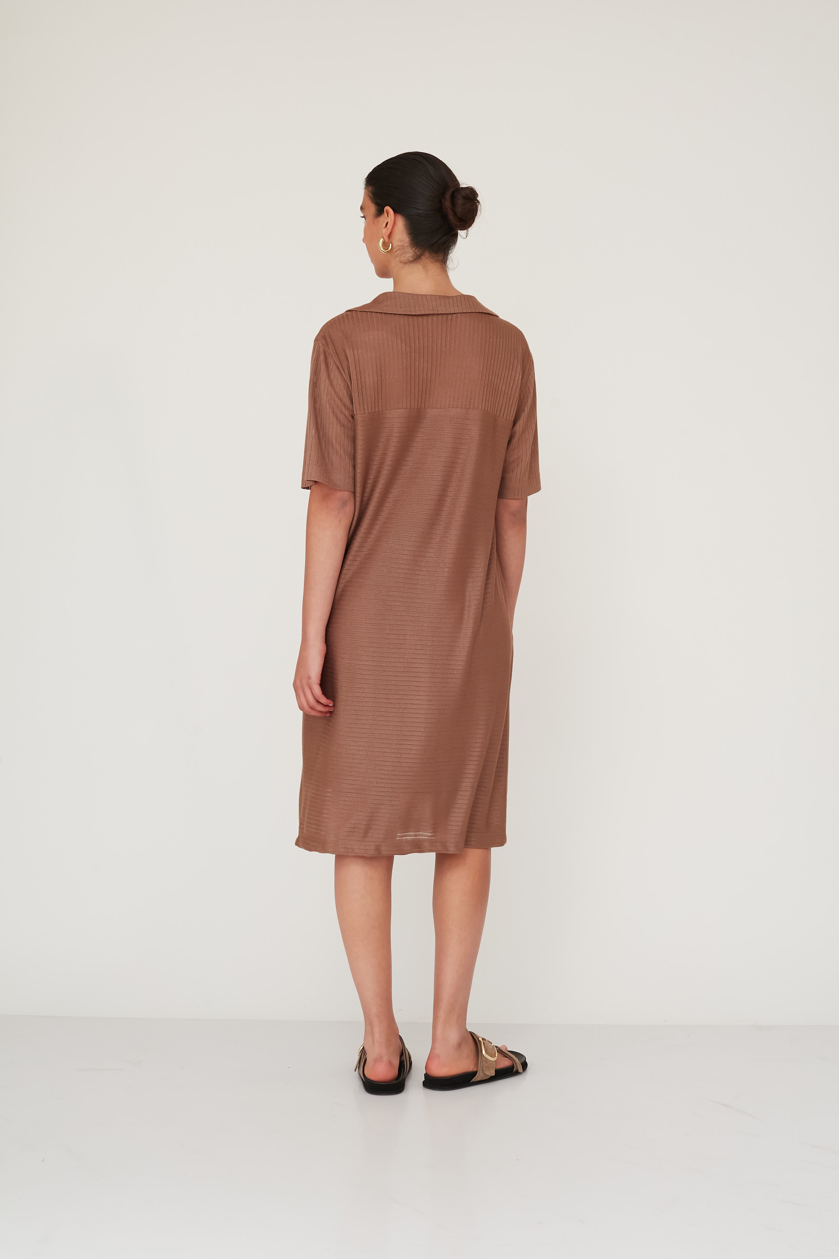 SENSE POLO DRESS BROWN