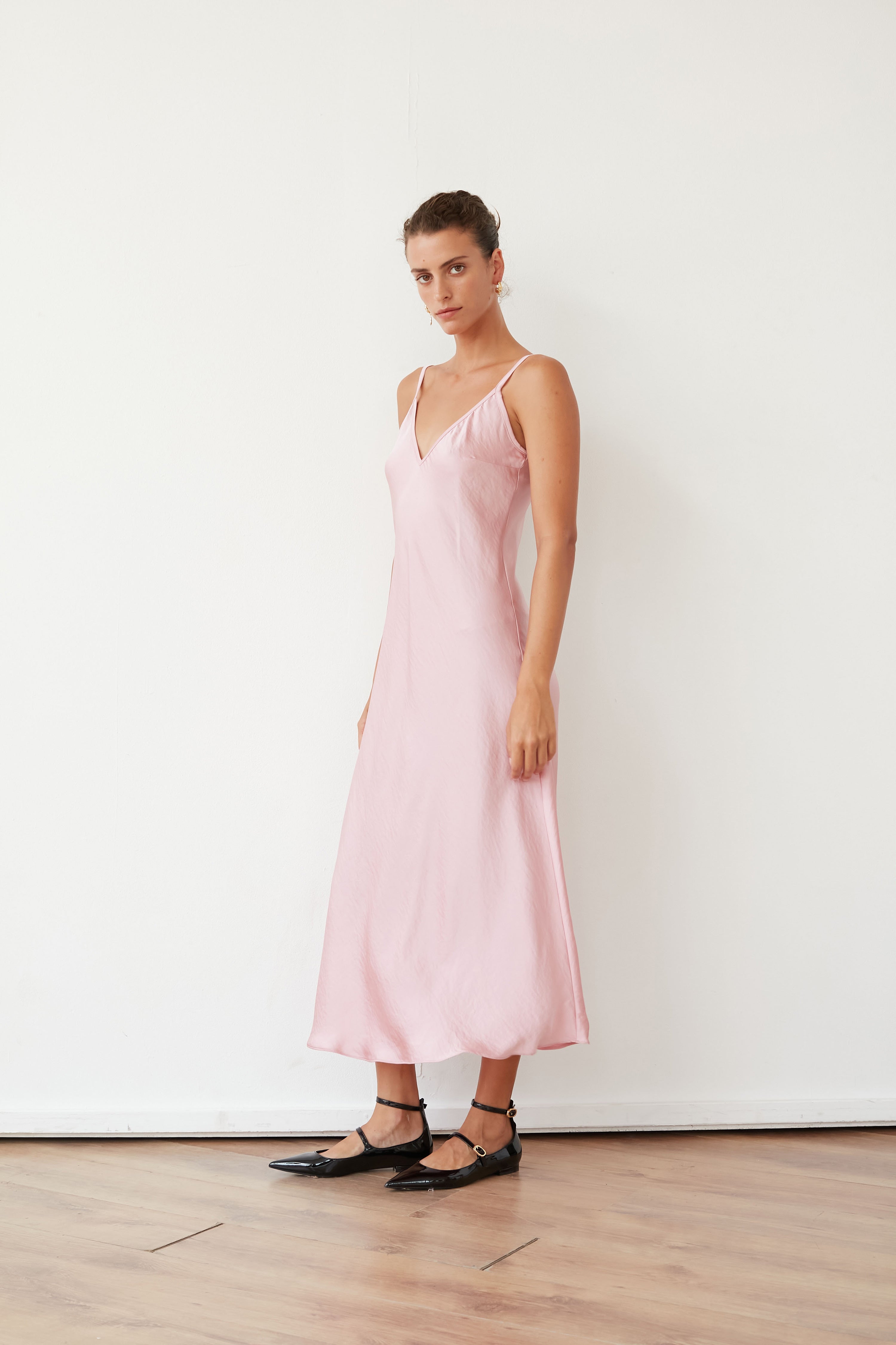 WENDY SLIP SATIN DRESS PINK