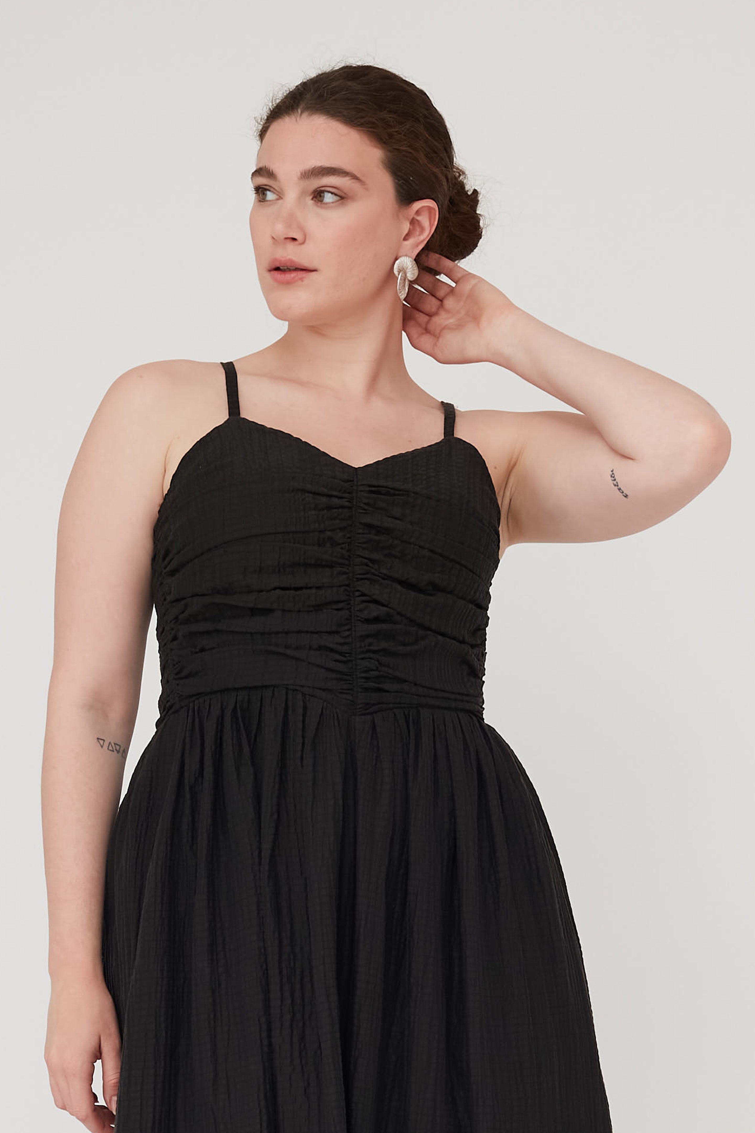 ILLUSION CORSET DRESS BLACK