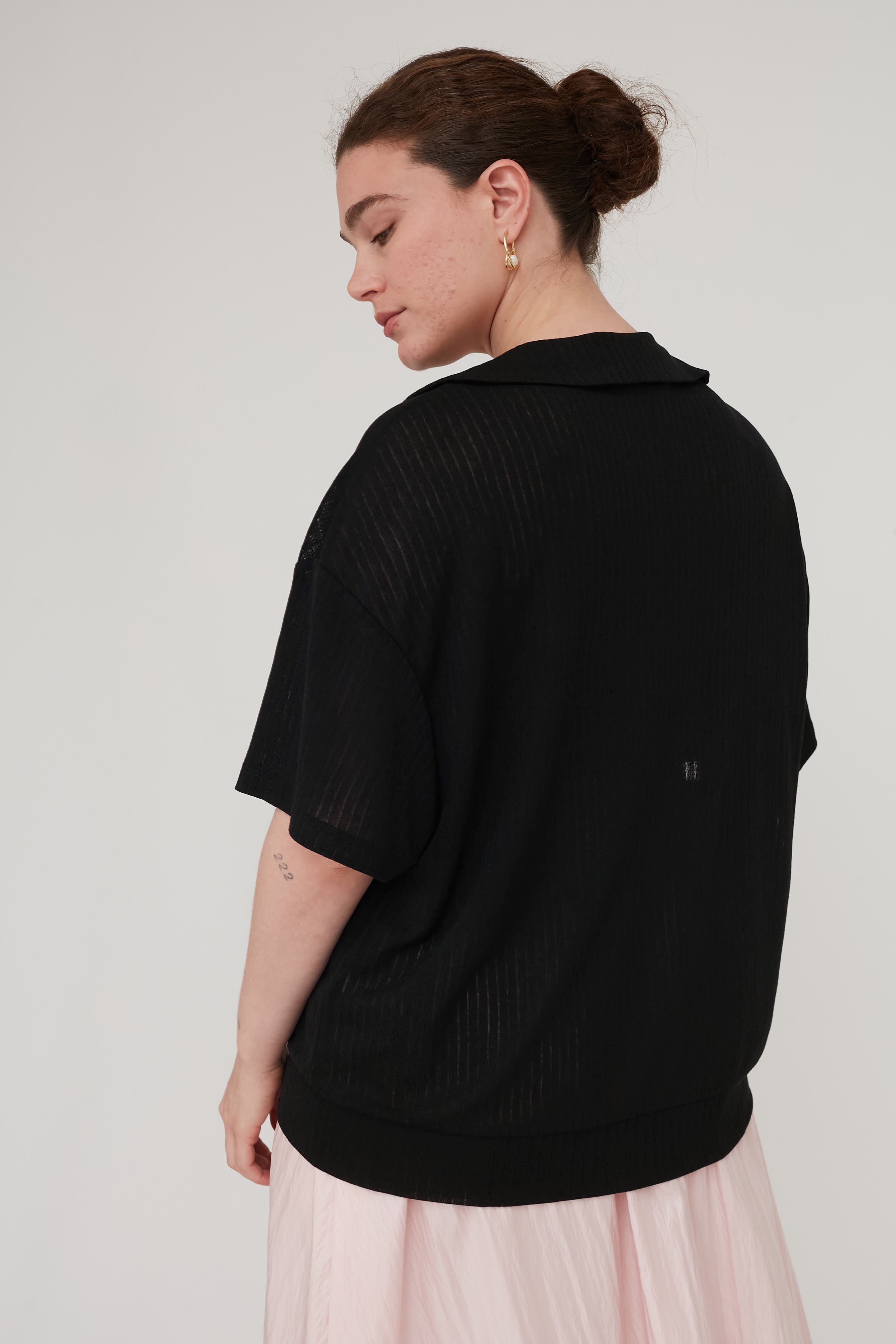 SENSE POLO TOP BLACK