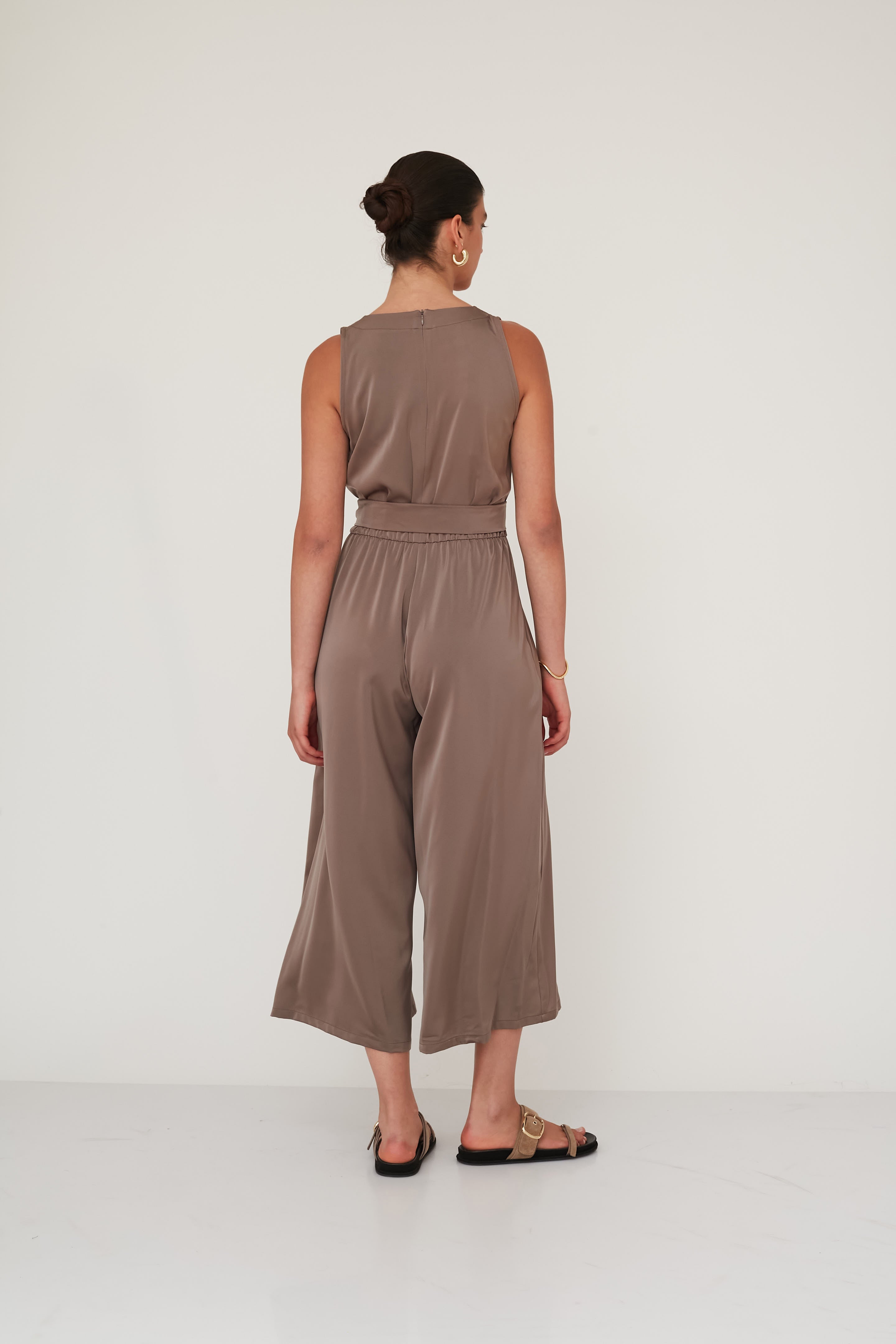 NIGHT WRAP JUMPSUIT BROWN