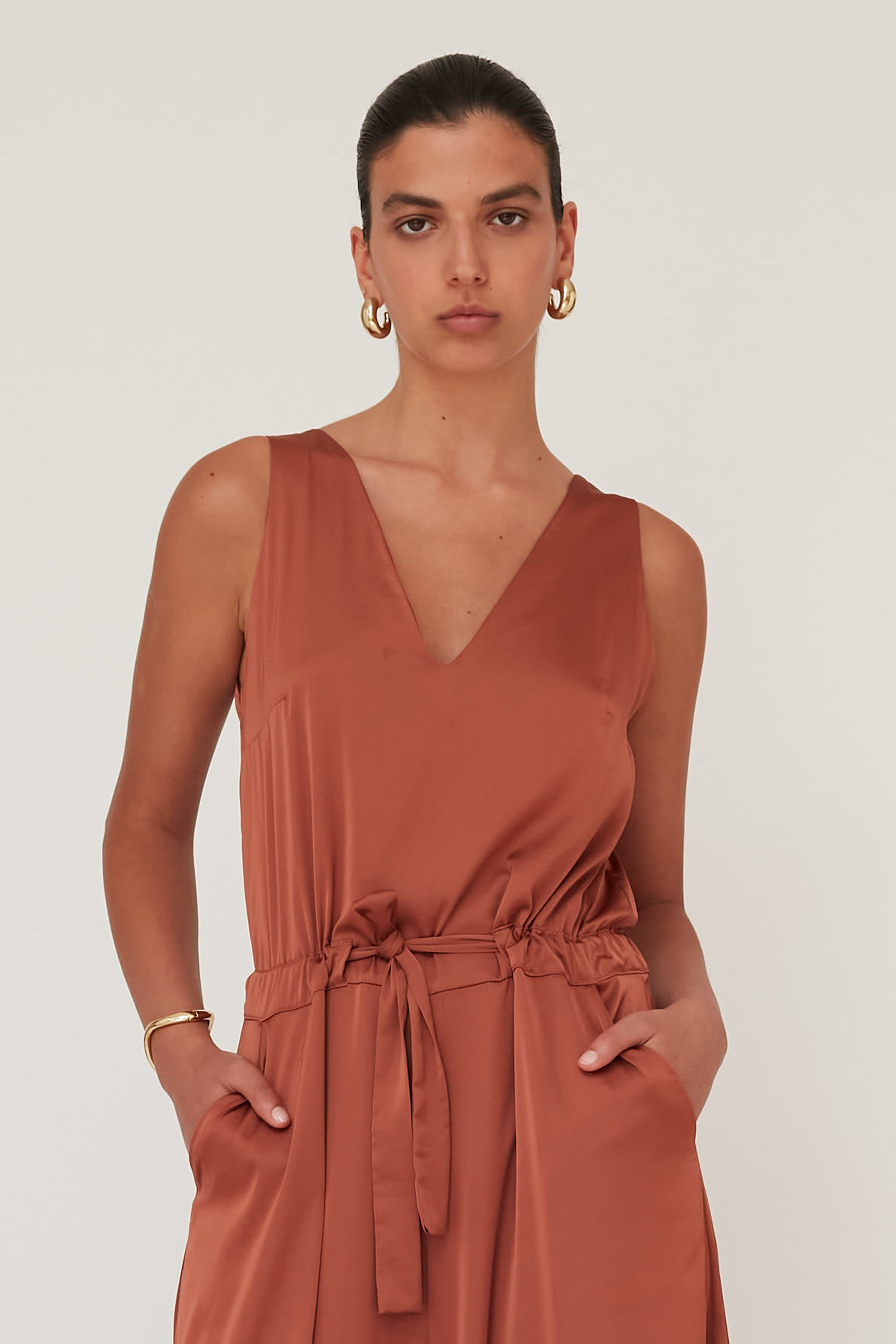 LIGHT JUMPSUIT BRICK