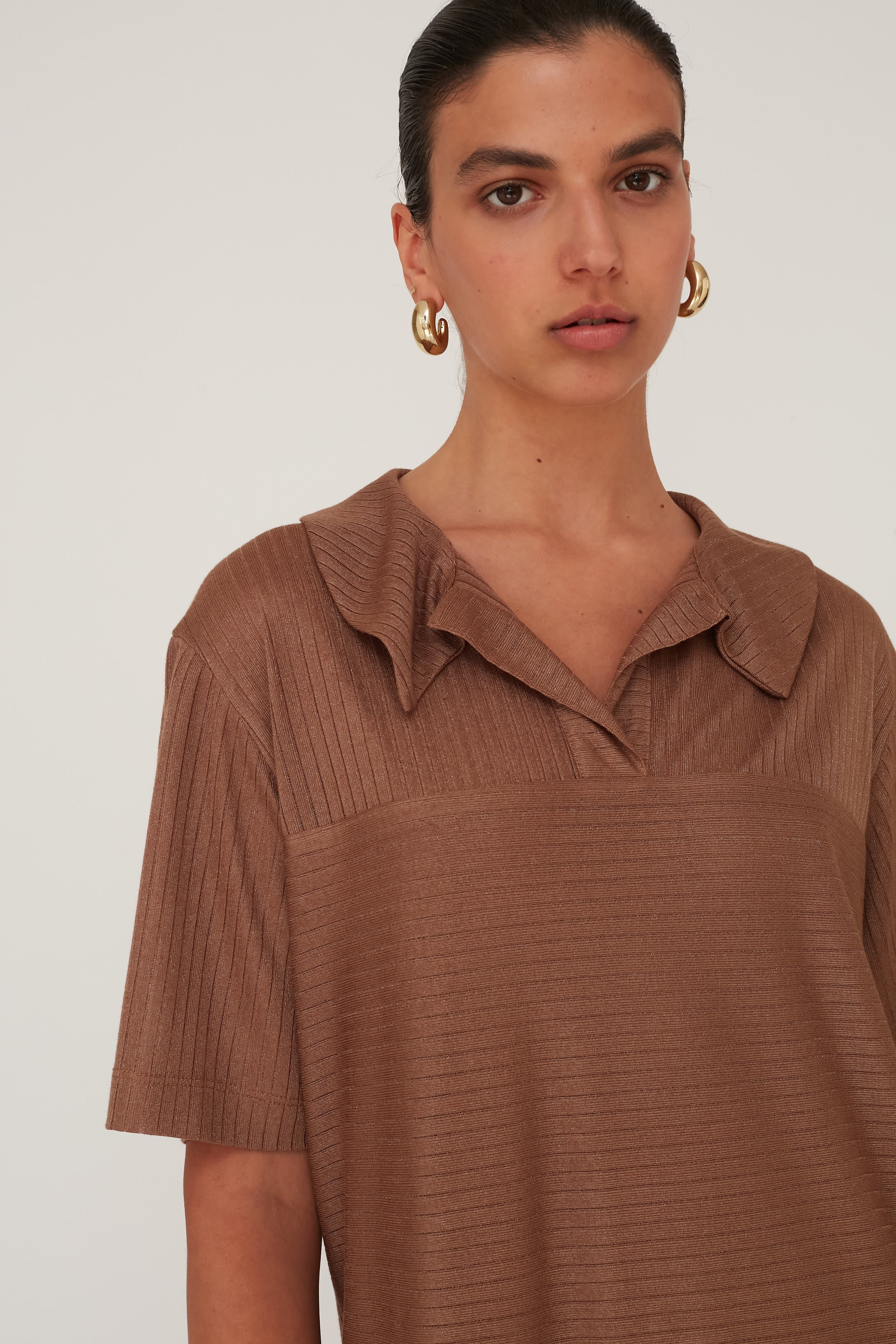 SENSE POLO DRESS BROWN