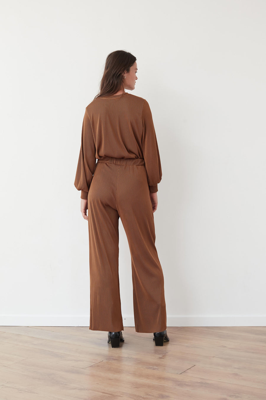 SPEED PLEATED PANTS BROWN