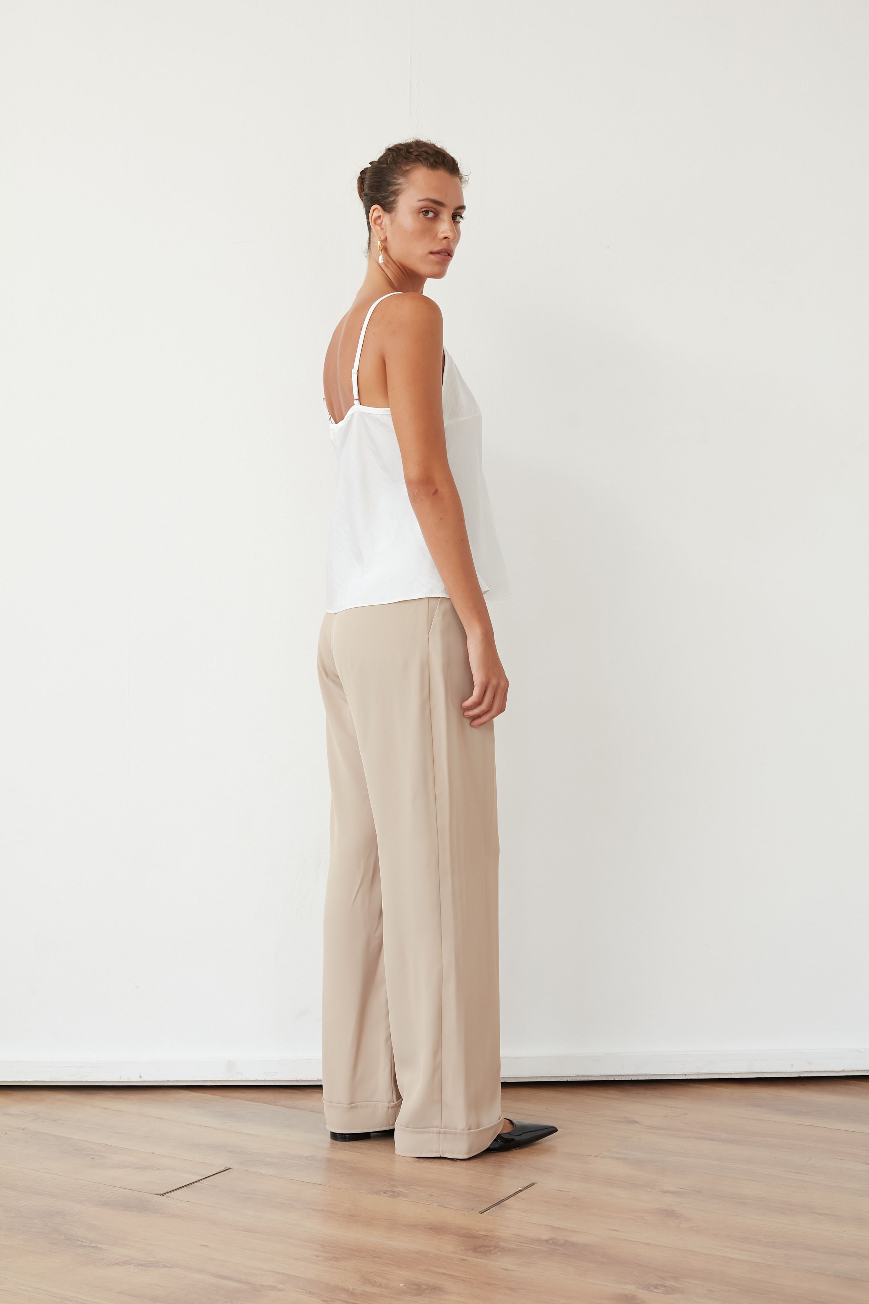 WENDY SLIP SATIN TOP WHITE