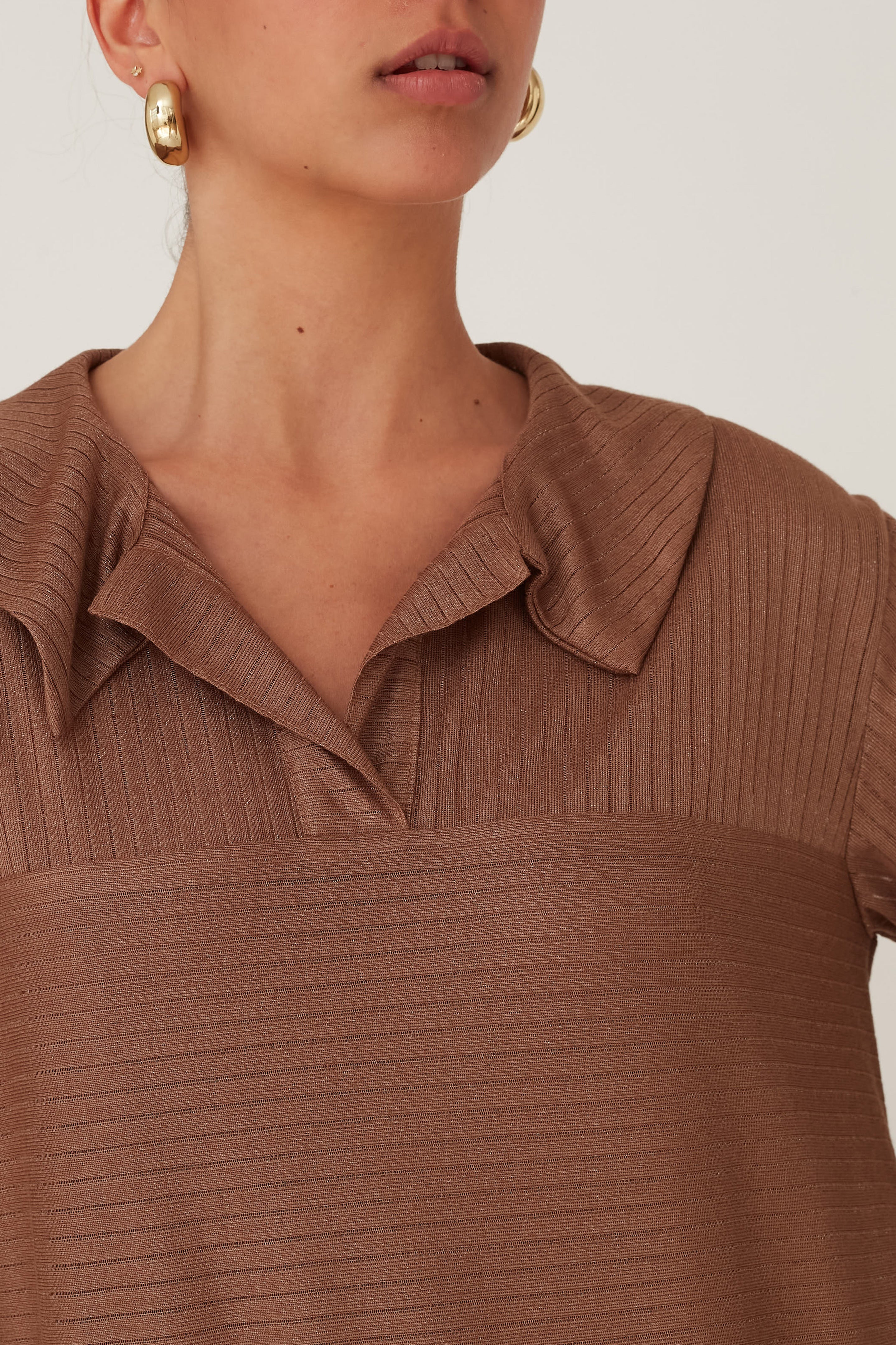 SENSE POLO DRESS BROWN