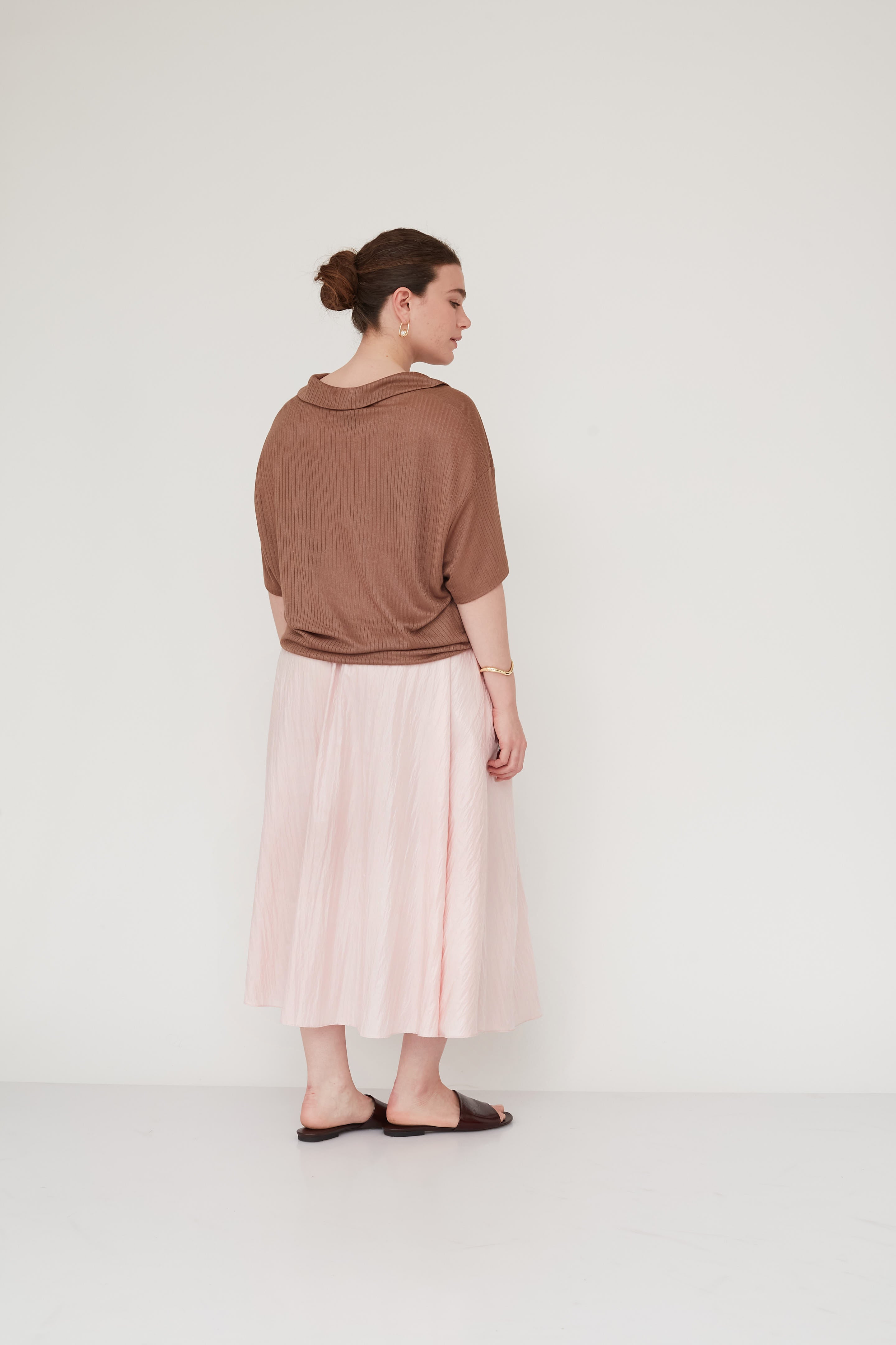 SENSE POLO TOP BROWN