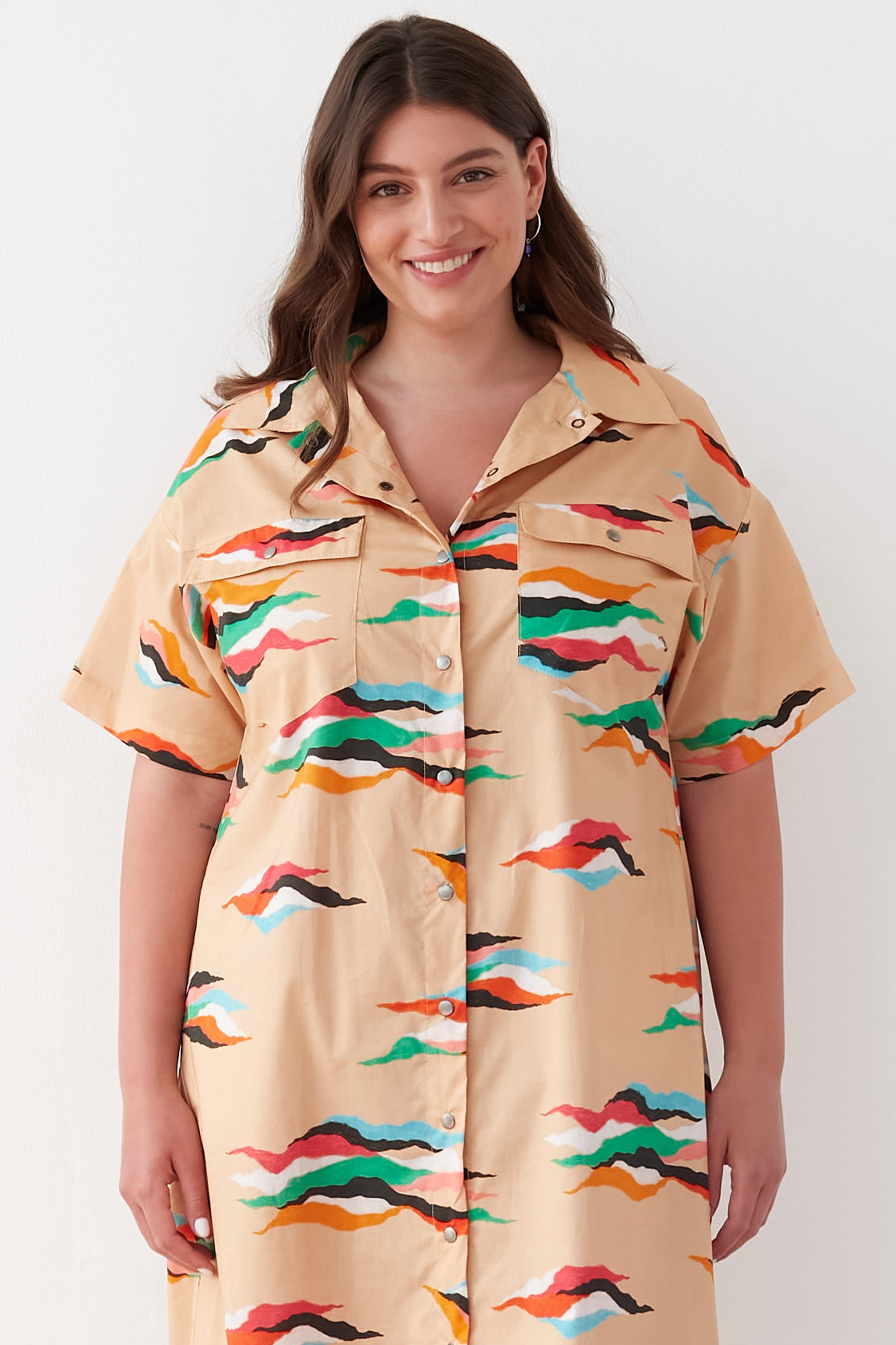 FEATHERS DRESS CAMEL