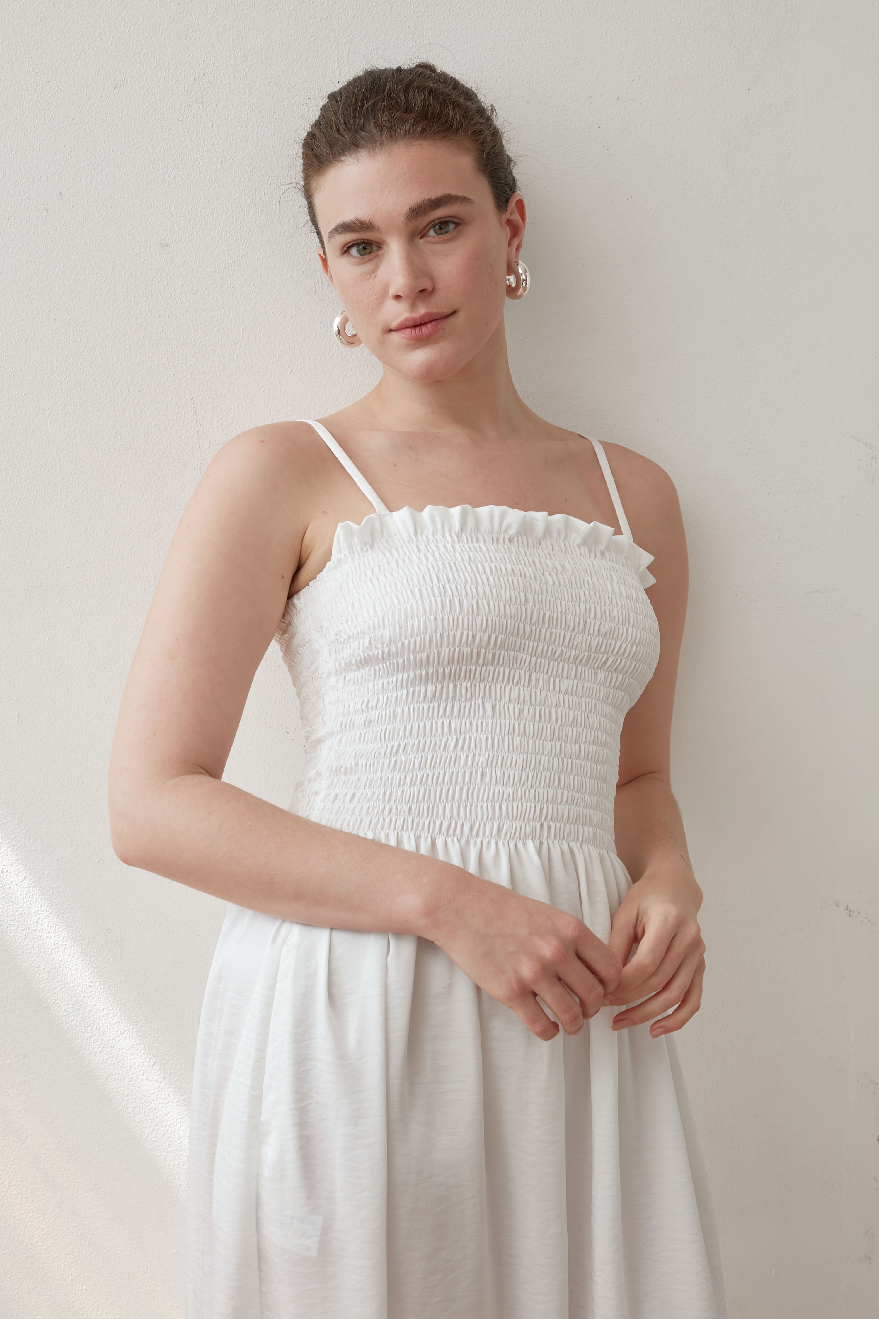 שמלת סאטן MOLY לבן