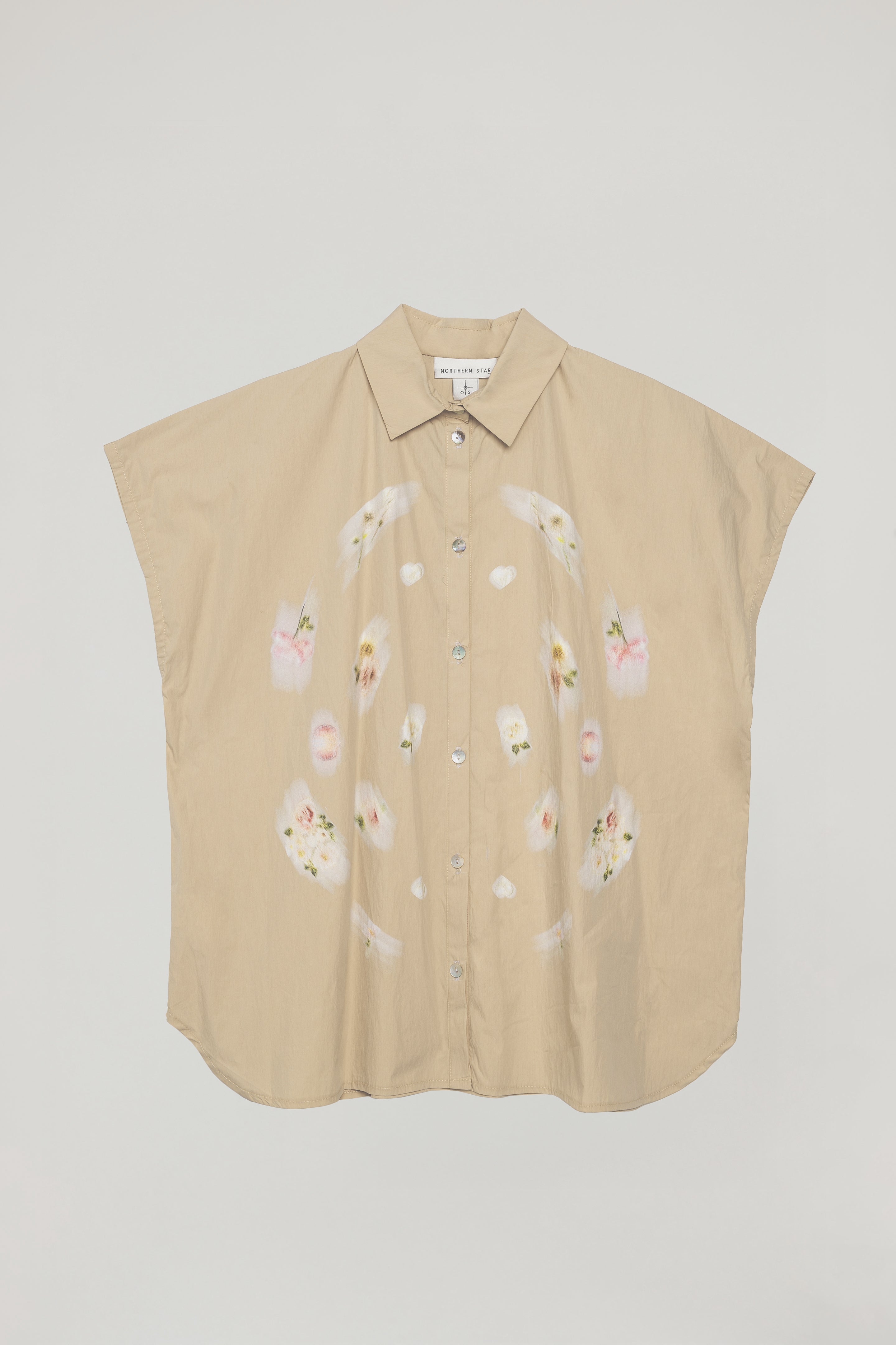 CIRCLE PRINTED TOP VANILLA