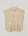 CIRCLE PRINTED TOP VANILLA