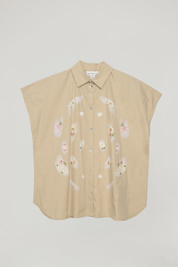 CIRCLE PRINTED TOP VANILLA