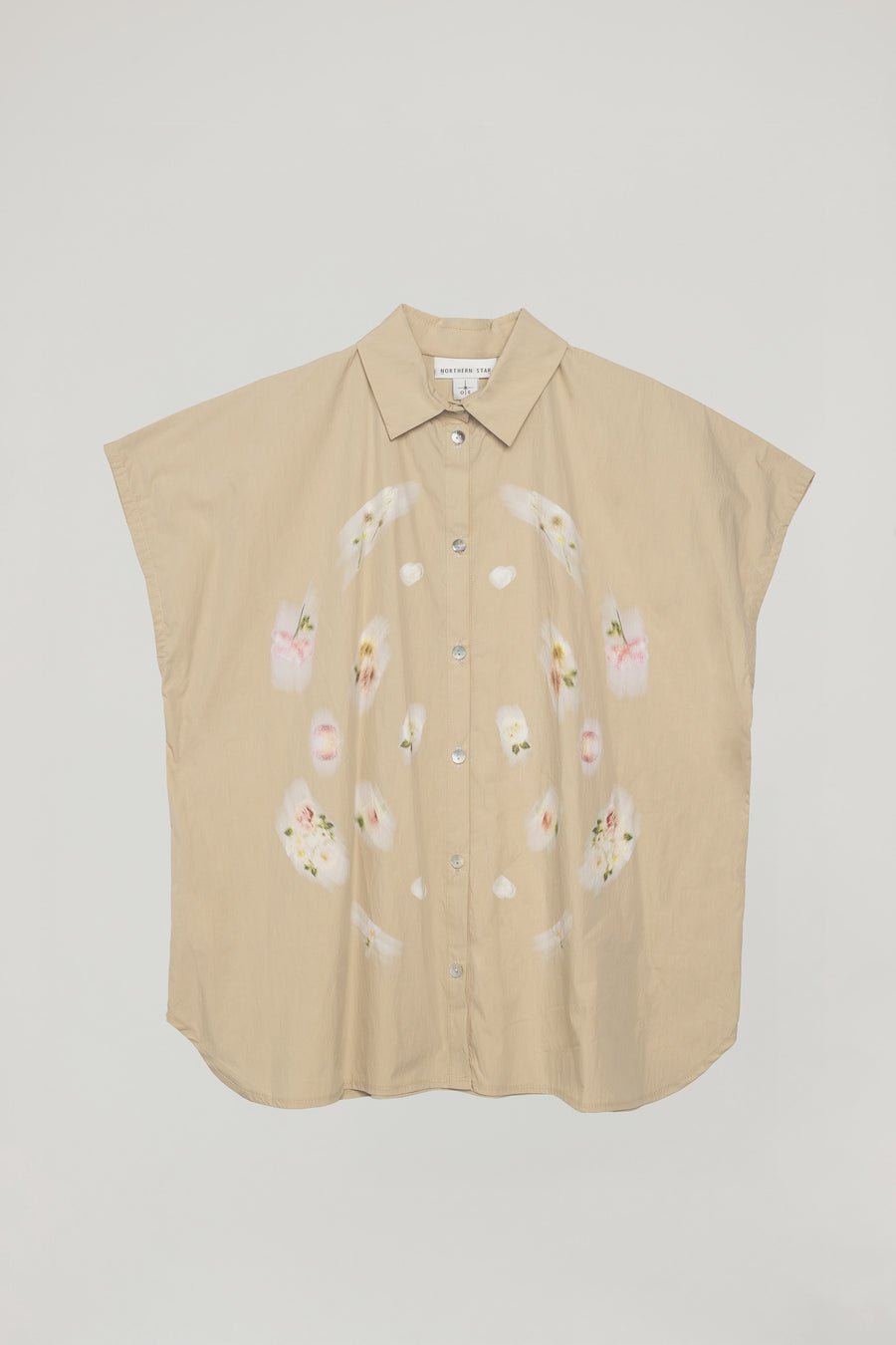 CIRCLE PRINTED TOP VANILLA