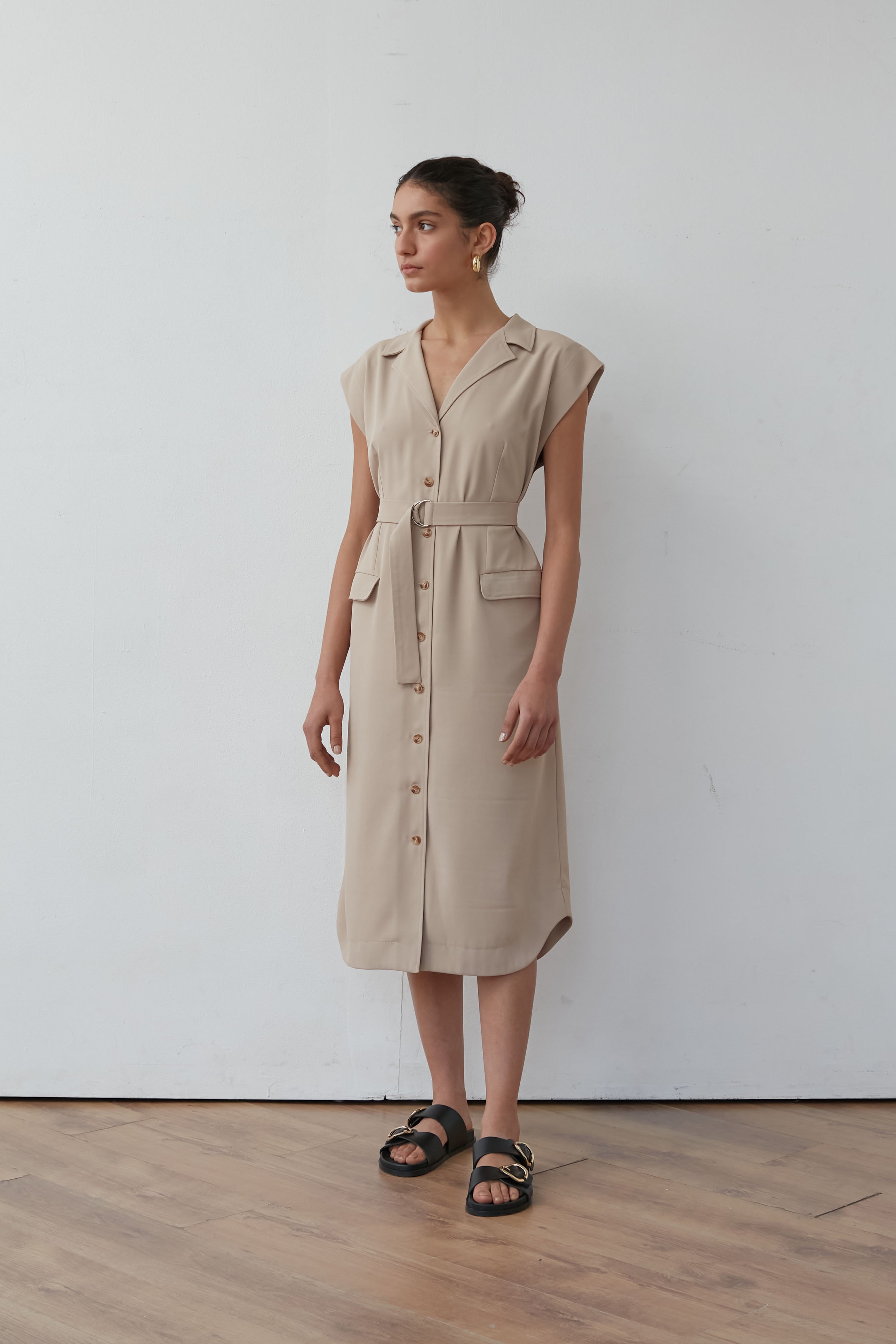 SNOBIT JACKET DRESS BEIGE